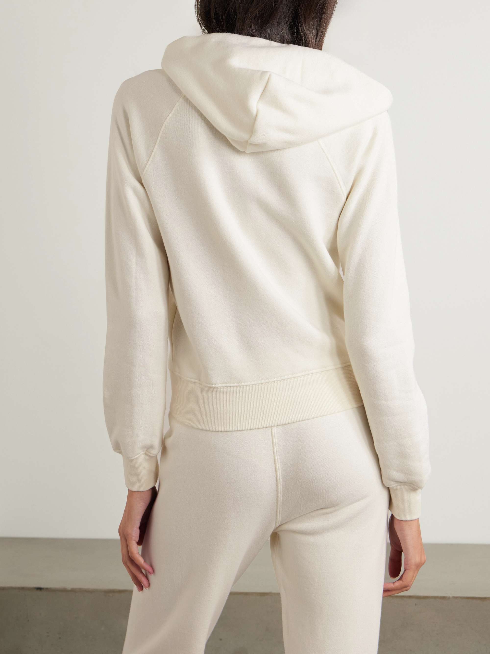 Embroidered cotton and modal-blend hoodie view
