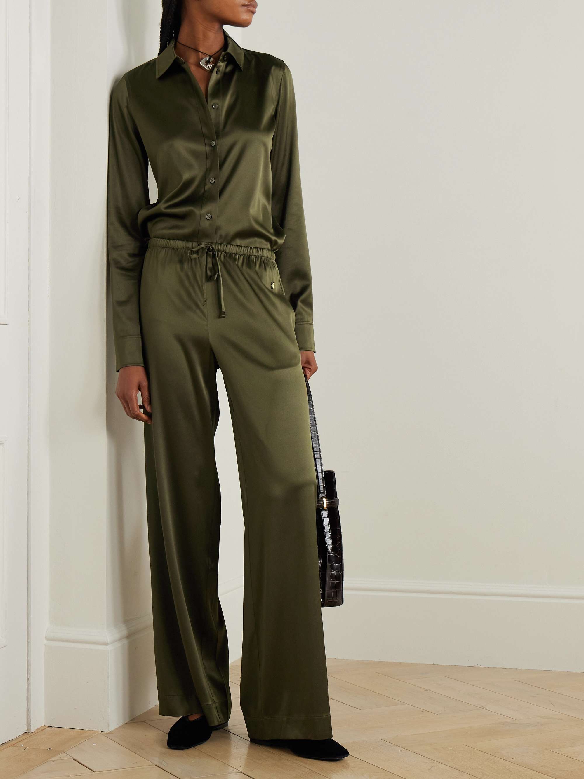 Constance silk-blend satin shirt view