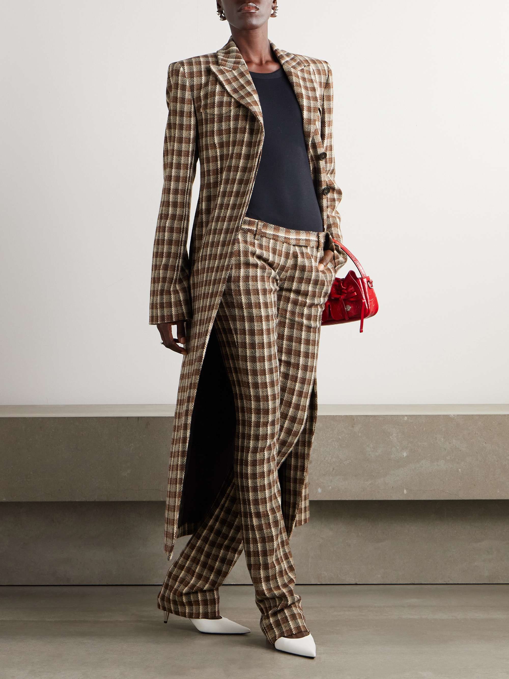 Checked tweed coat view