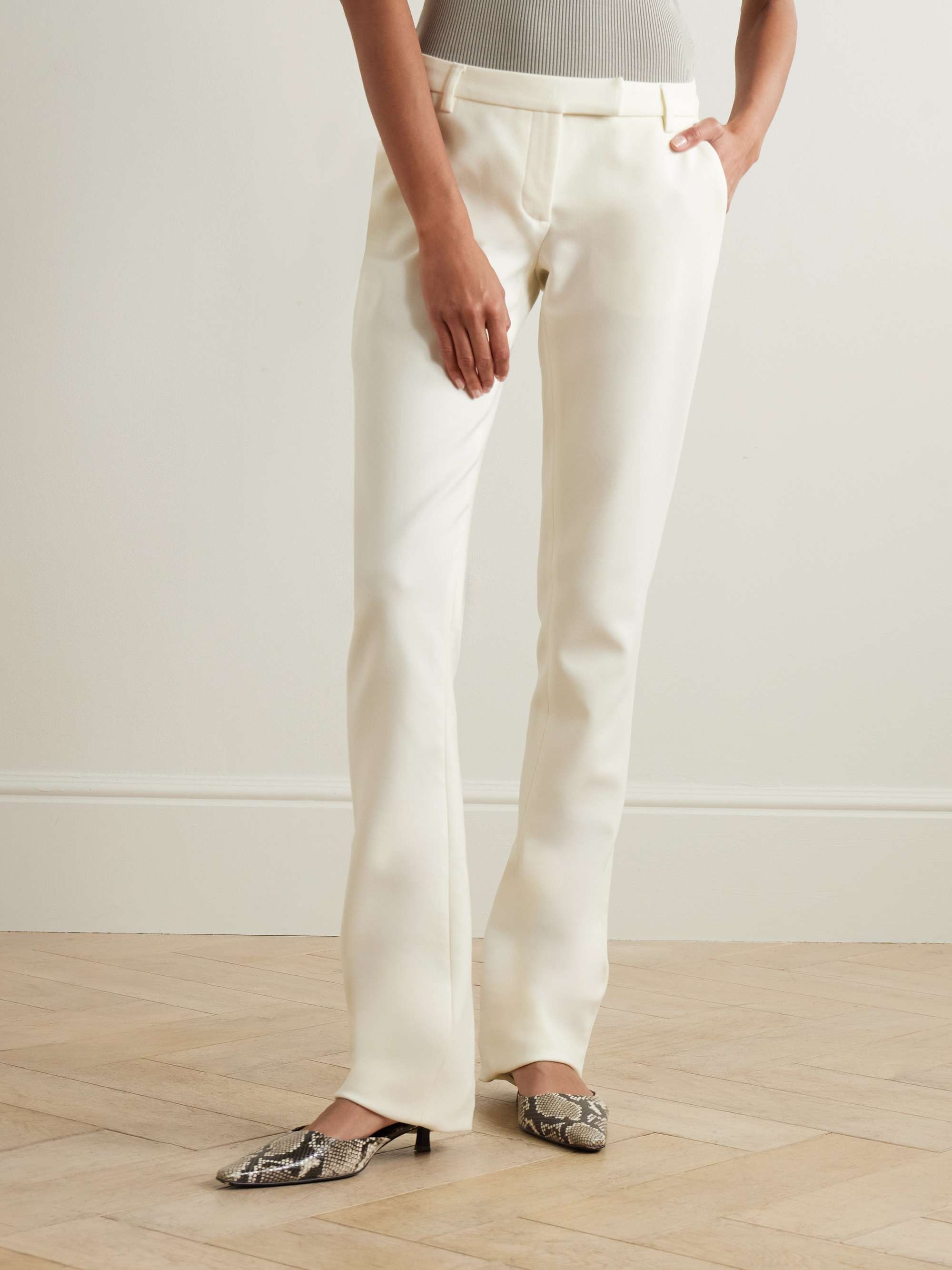 Wool-blend twill flared pants view