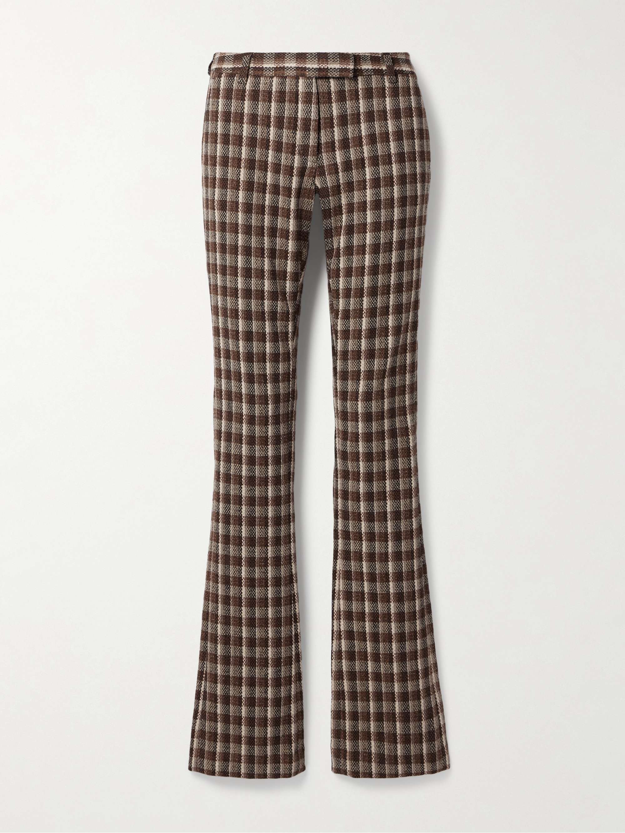 Checked woven flared pants view