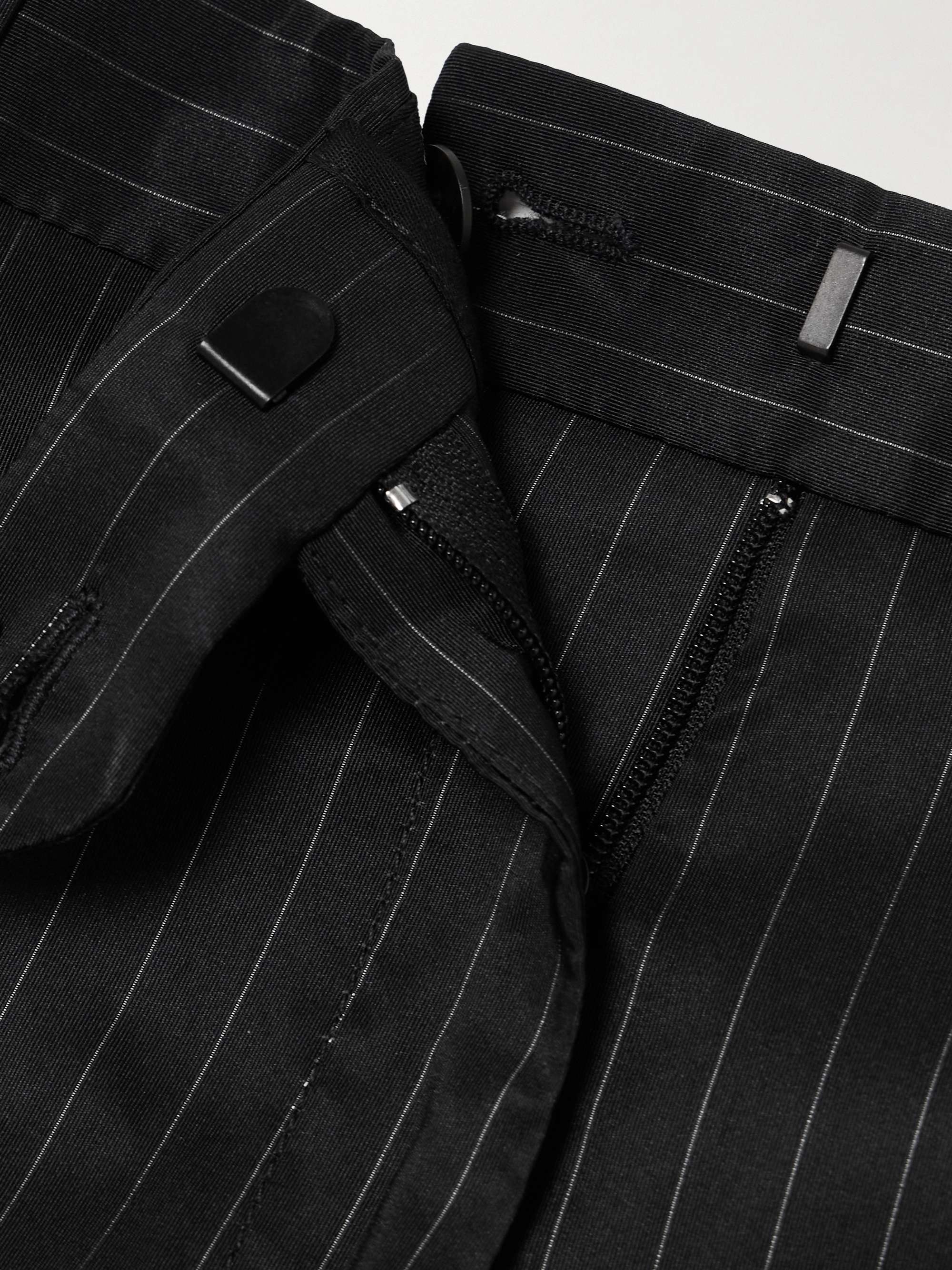 Pinstriped taffeta straight-leg pants view
