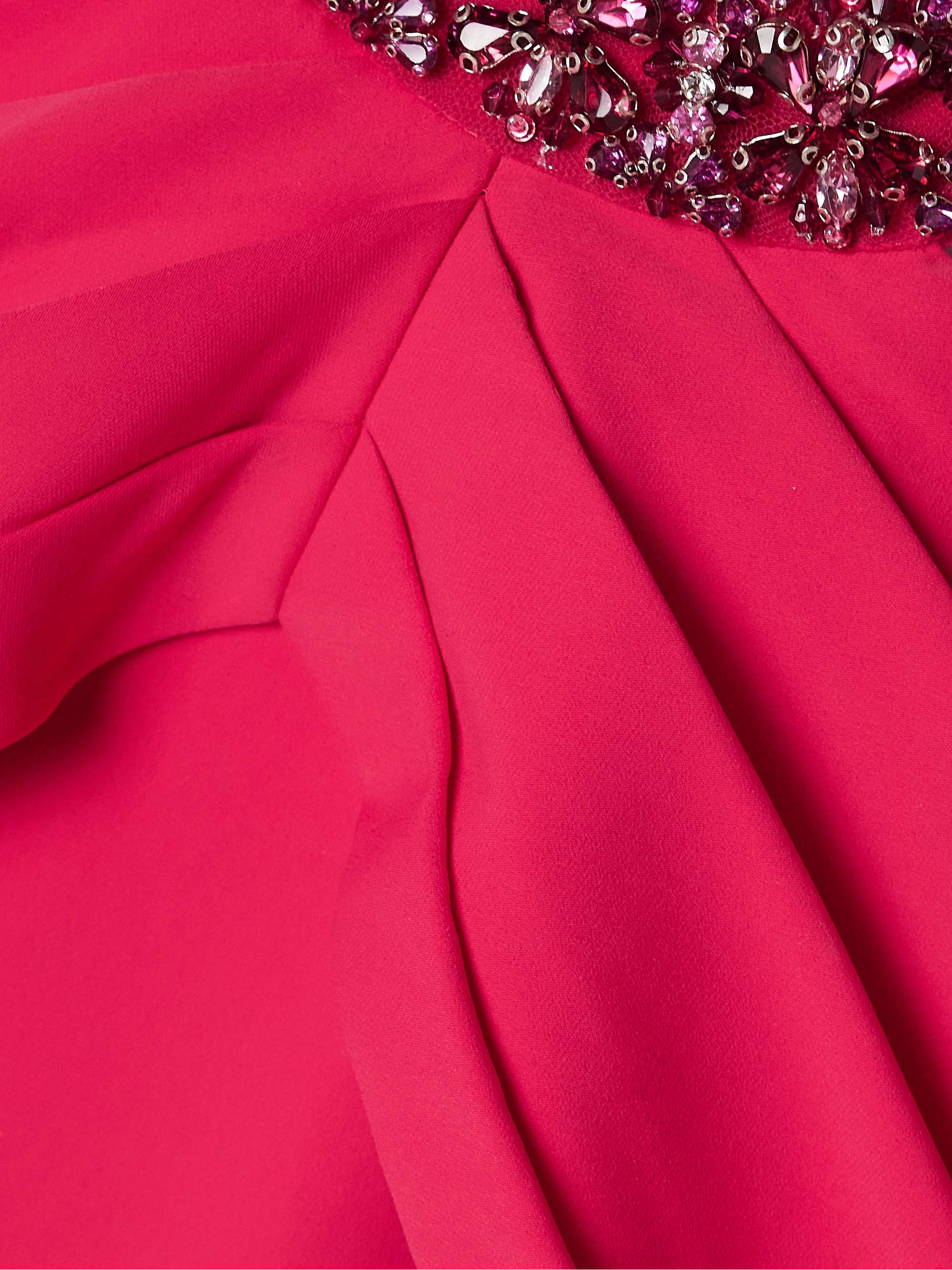 Lotty cold-shoulder crystal-embellished pleated cady halterneck midi dress view