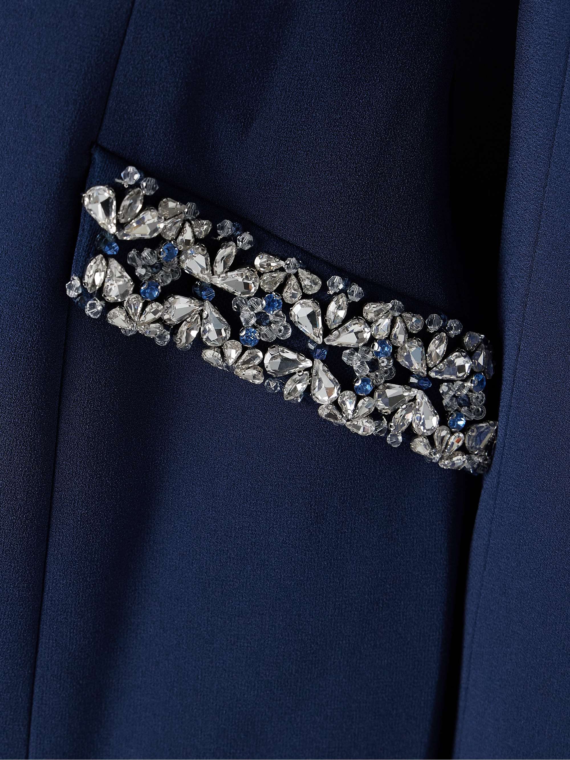 Honey cape-effect crystal-embellished crepe jacket view