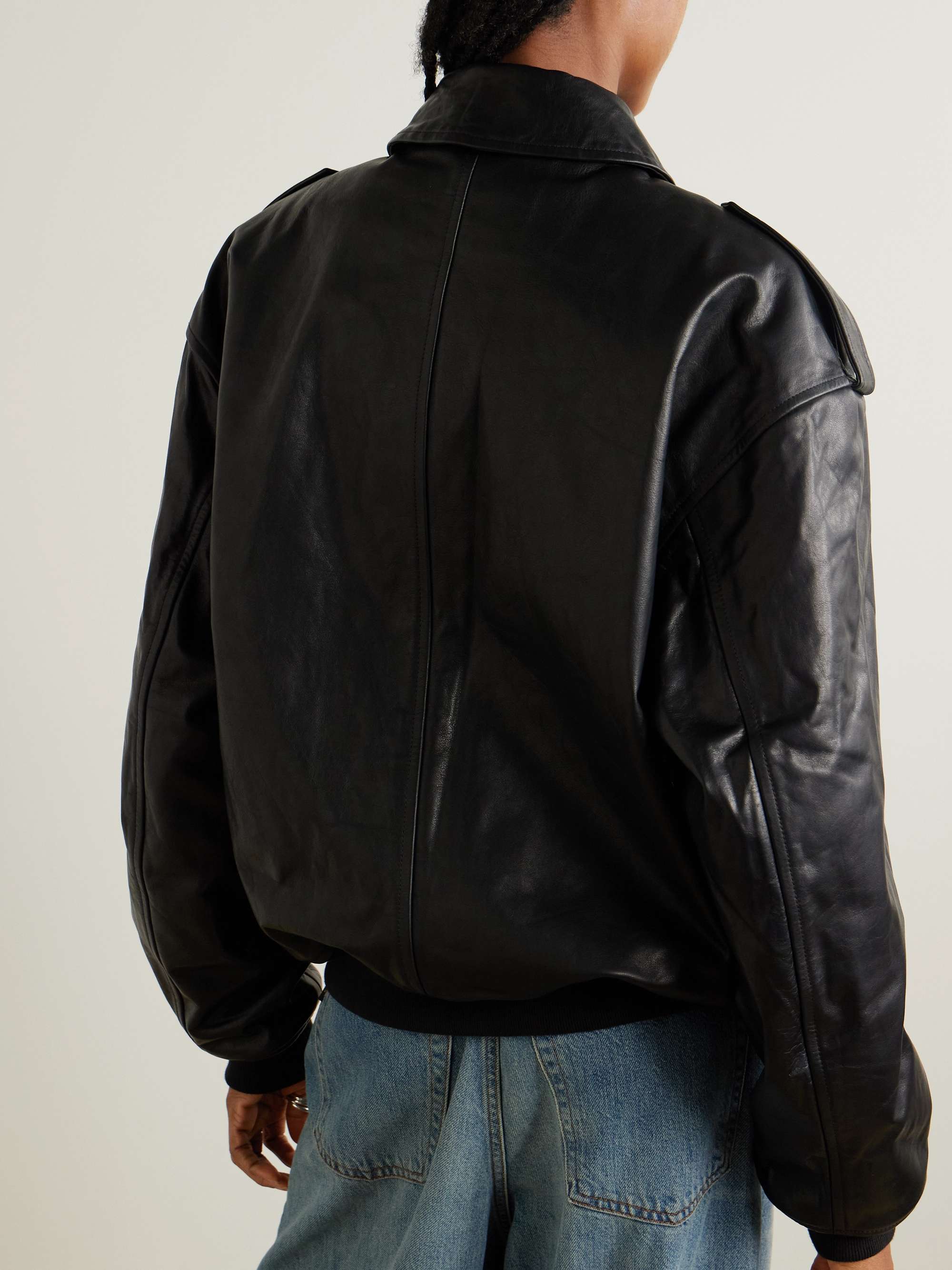 Viper oversized leather jacket view