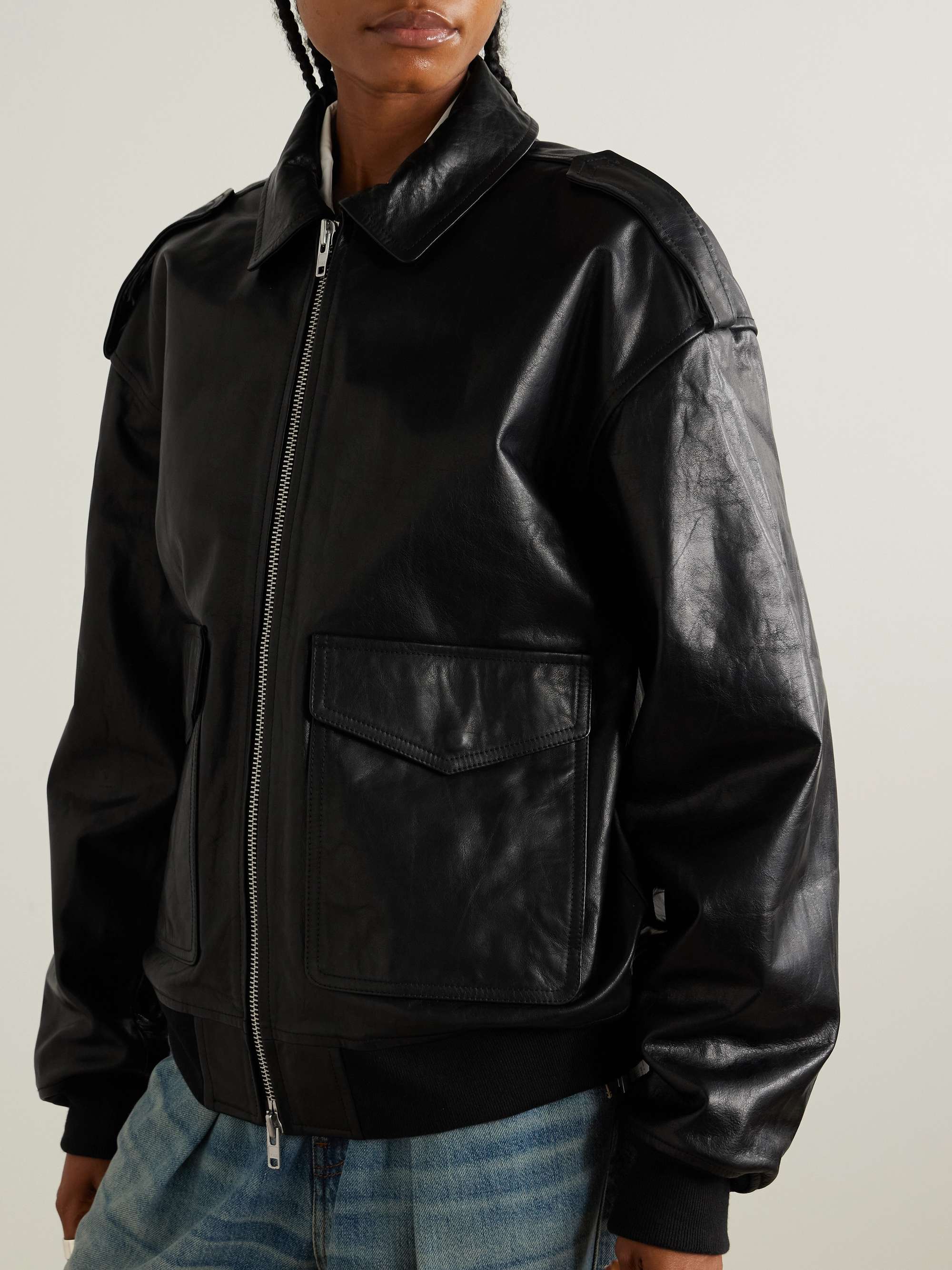 Viper oversized leather jacket view