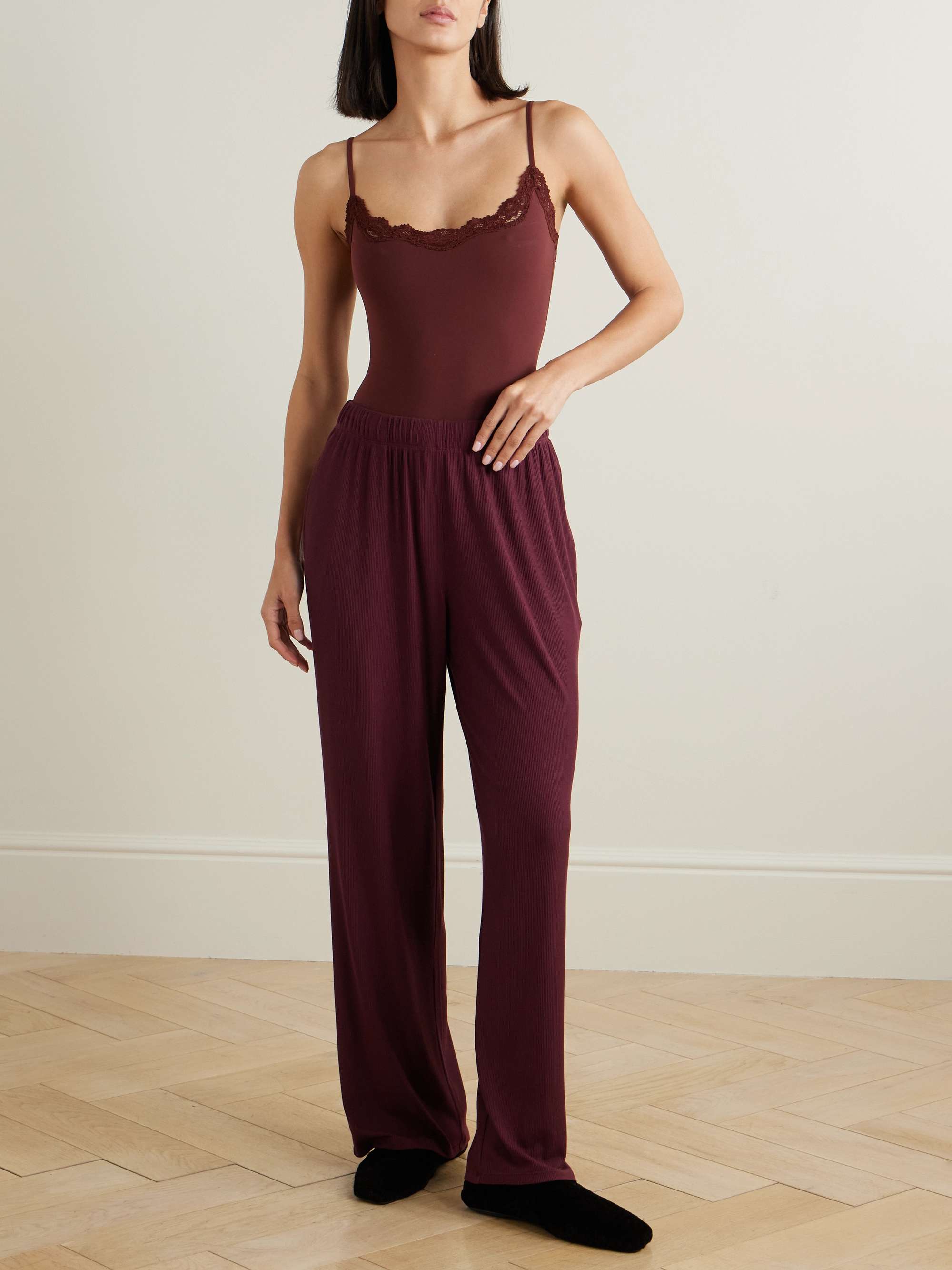 Fits Everybody lace-trimmed stretch thong bodysuit view