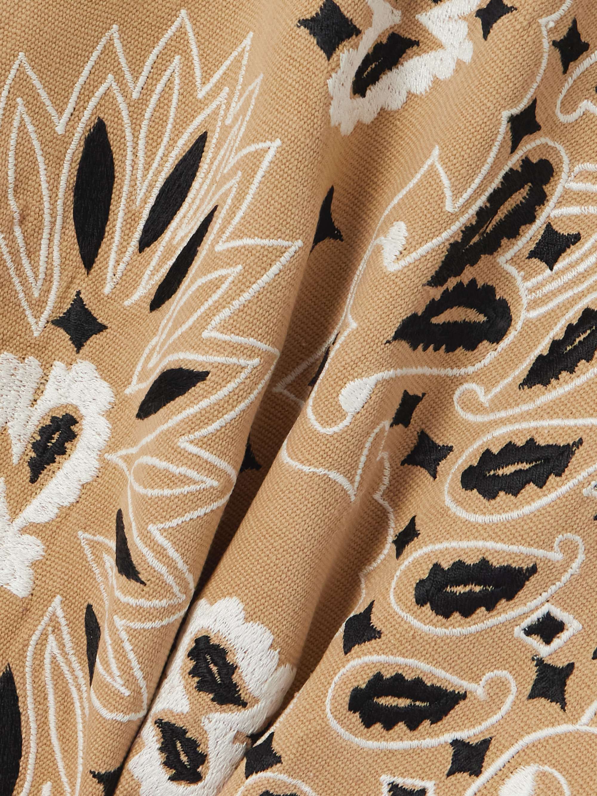 Embroidered cotton-canvas huipil view