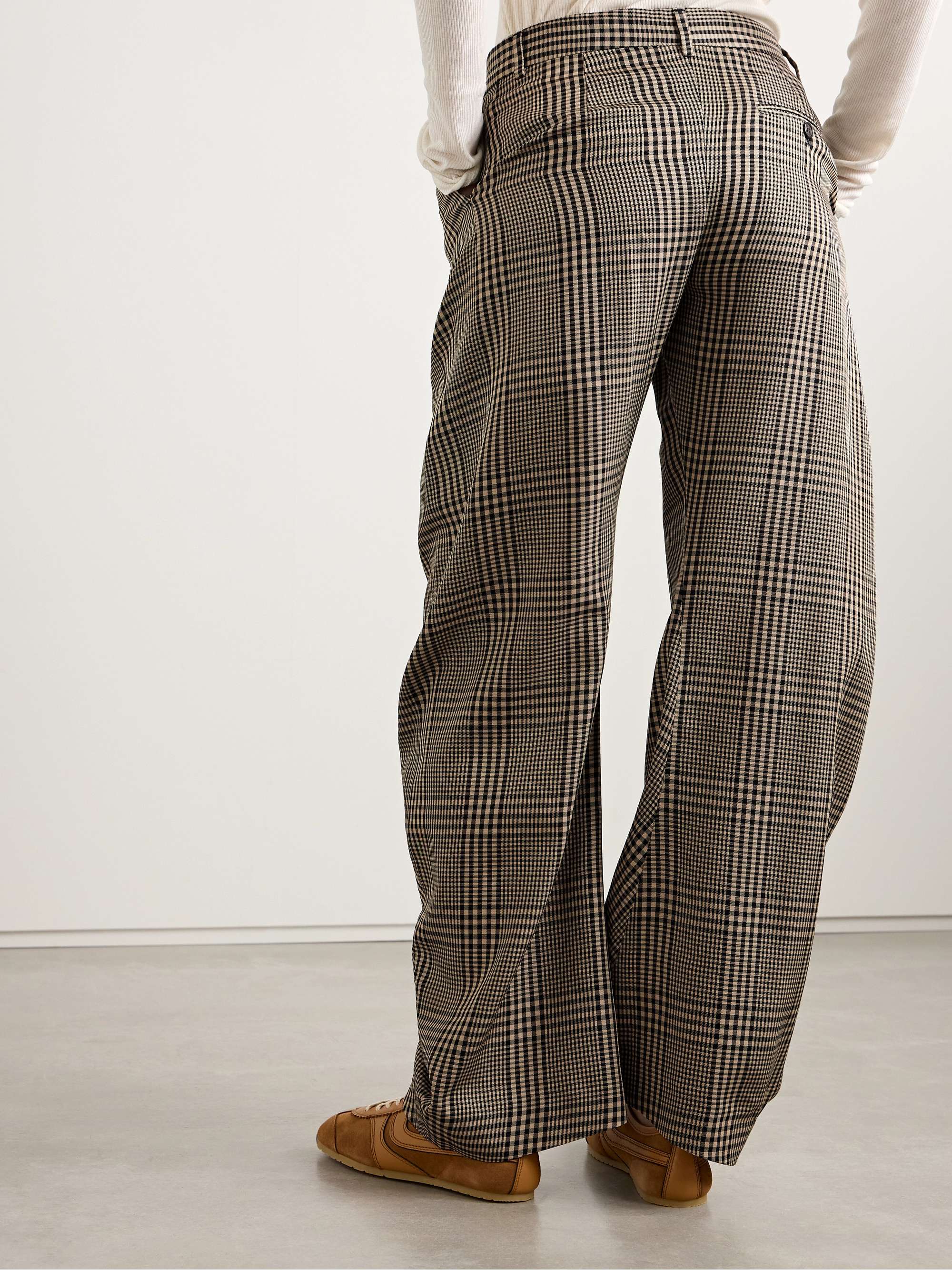Checked woven barrel-leg pants view