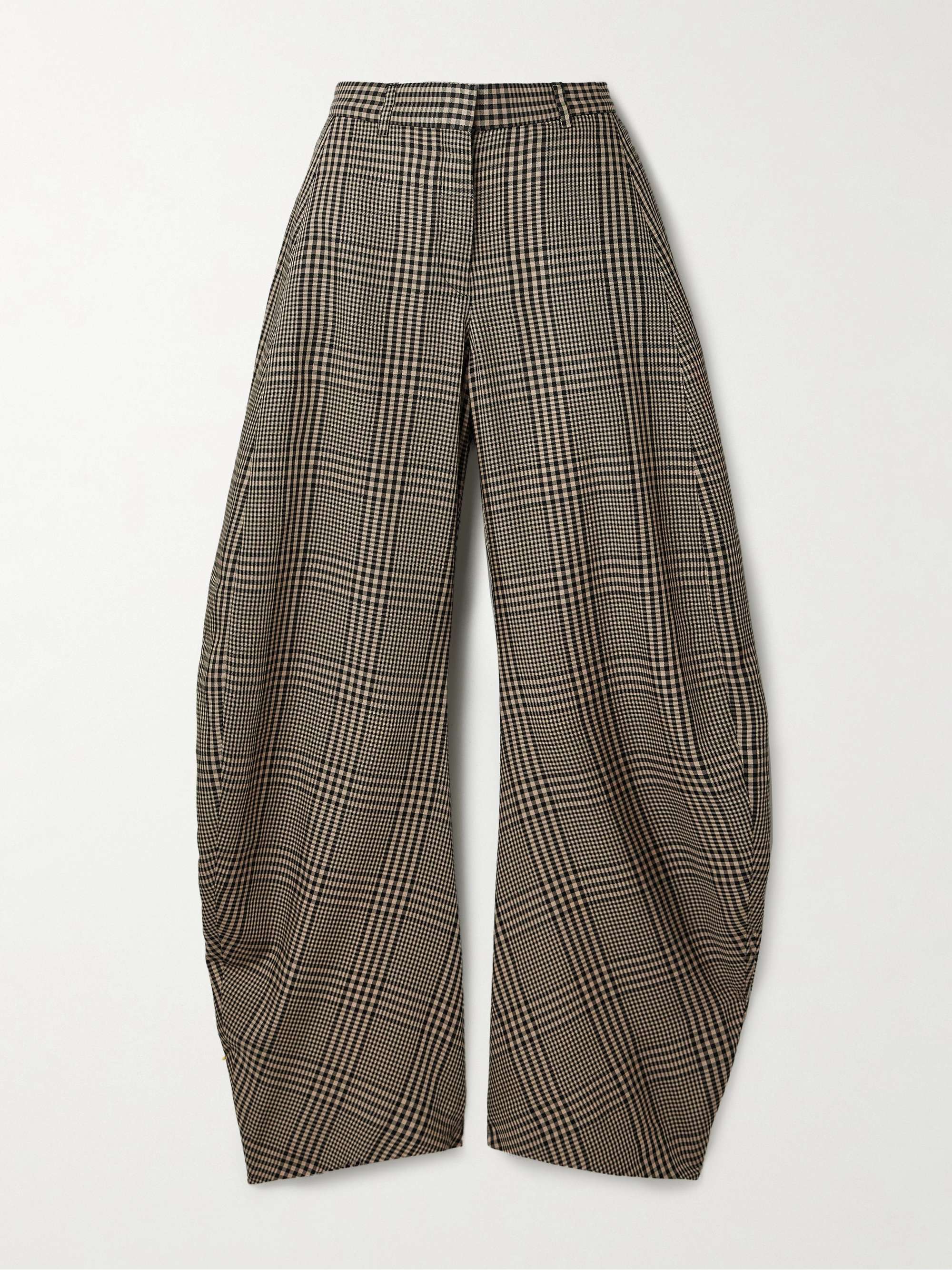 Checked woven barrel-leg pants view