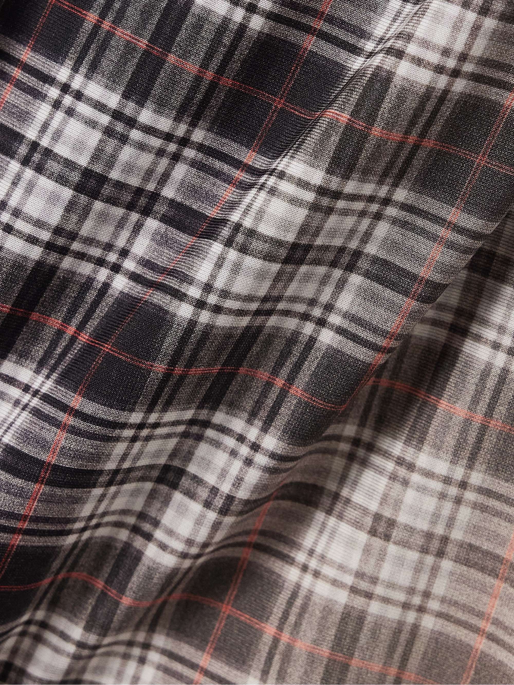 Ruched checked stretch-jersey top view