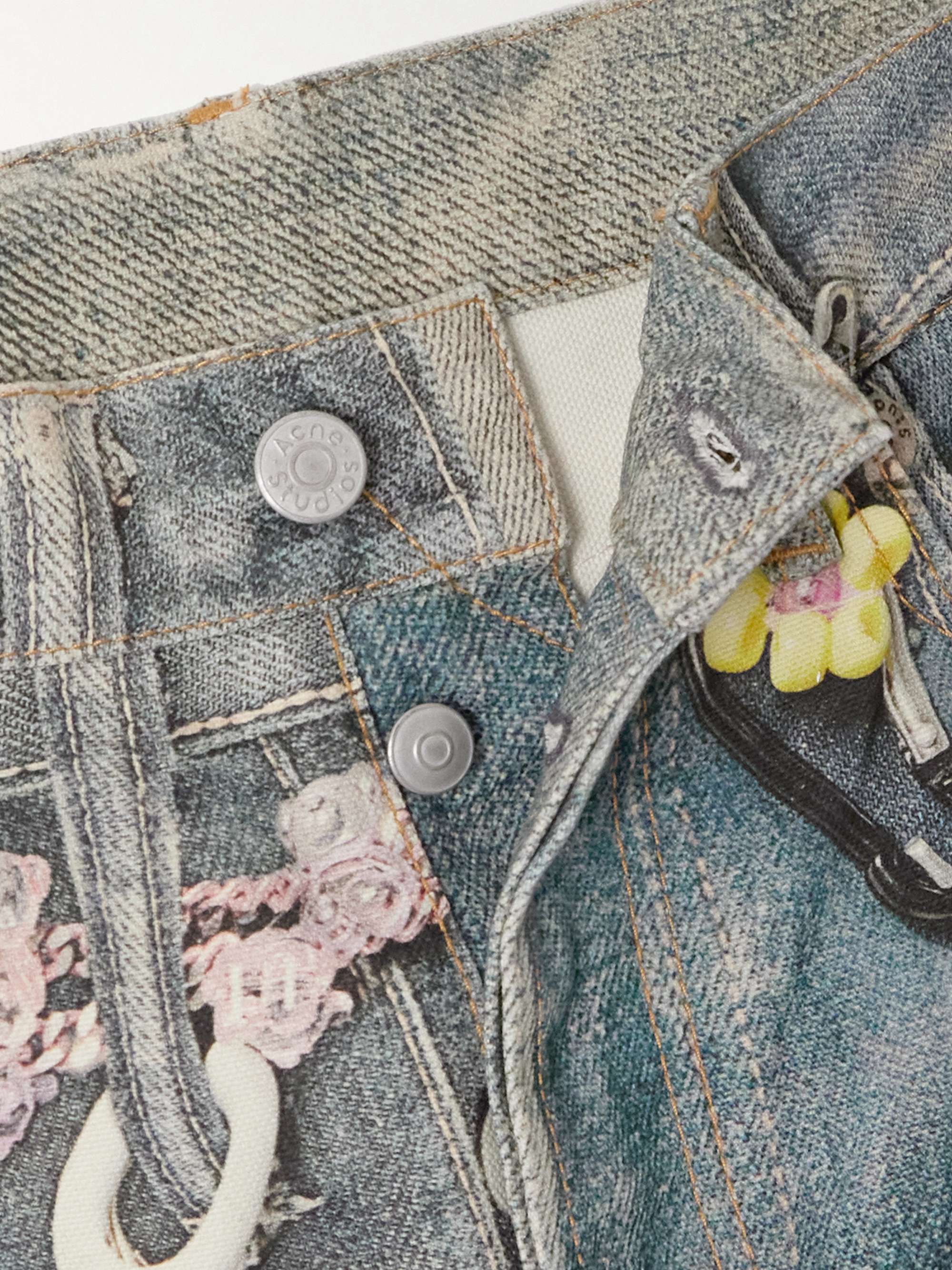 Printed wide-leg jeans view