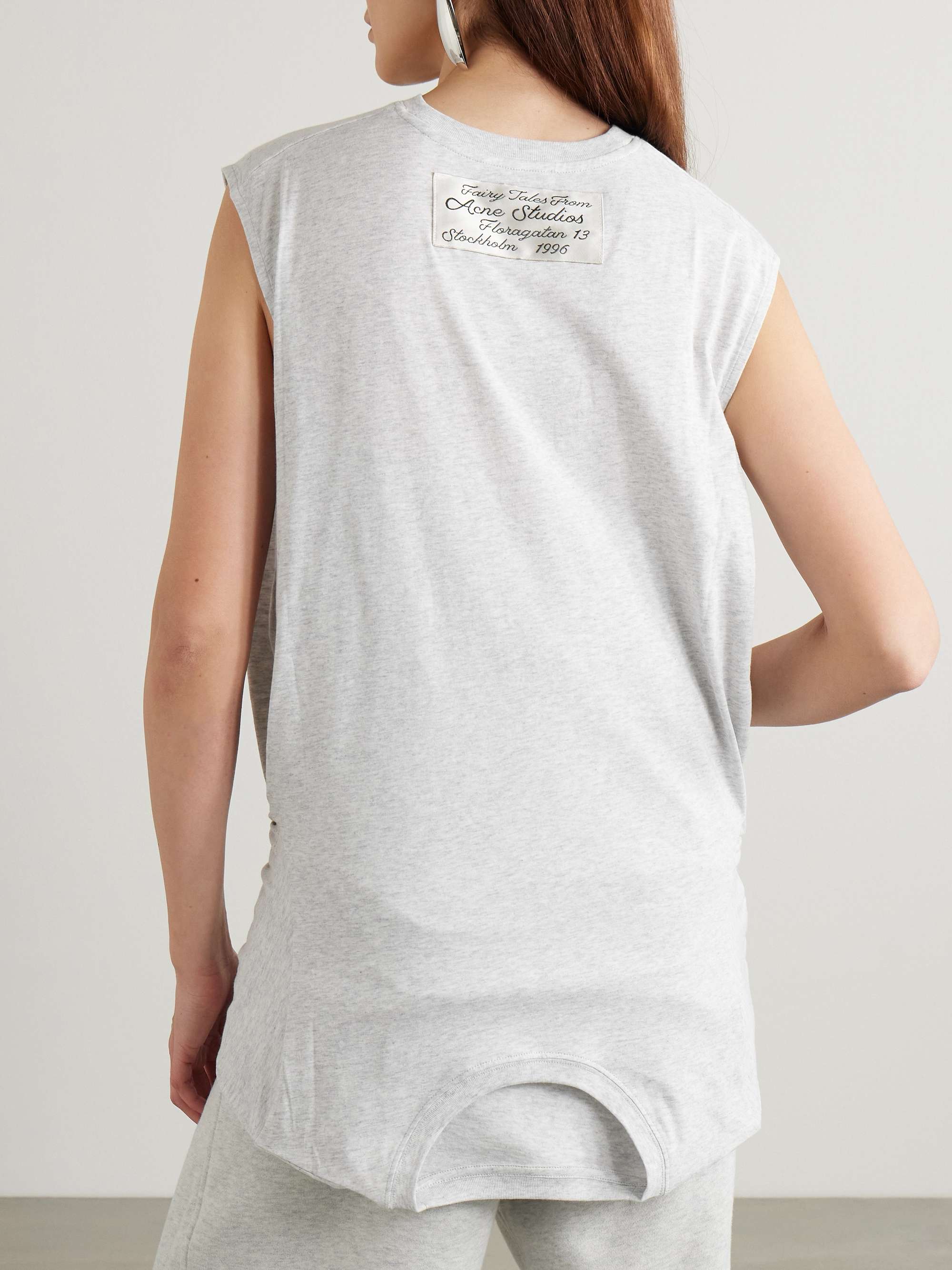 Layered appliquéd cotton-jersey tank top view