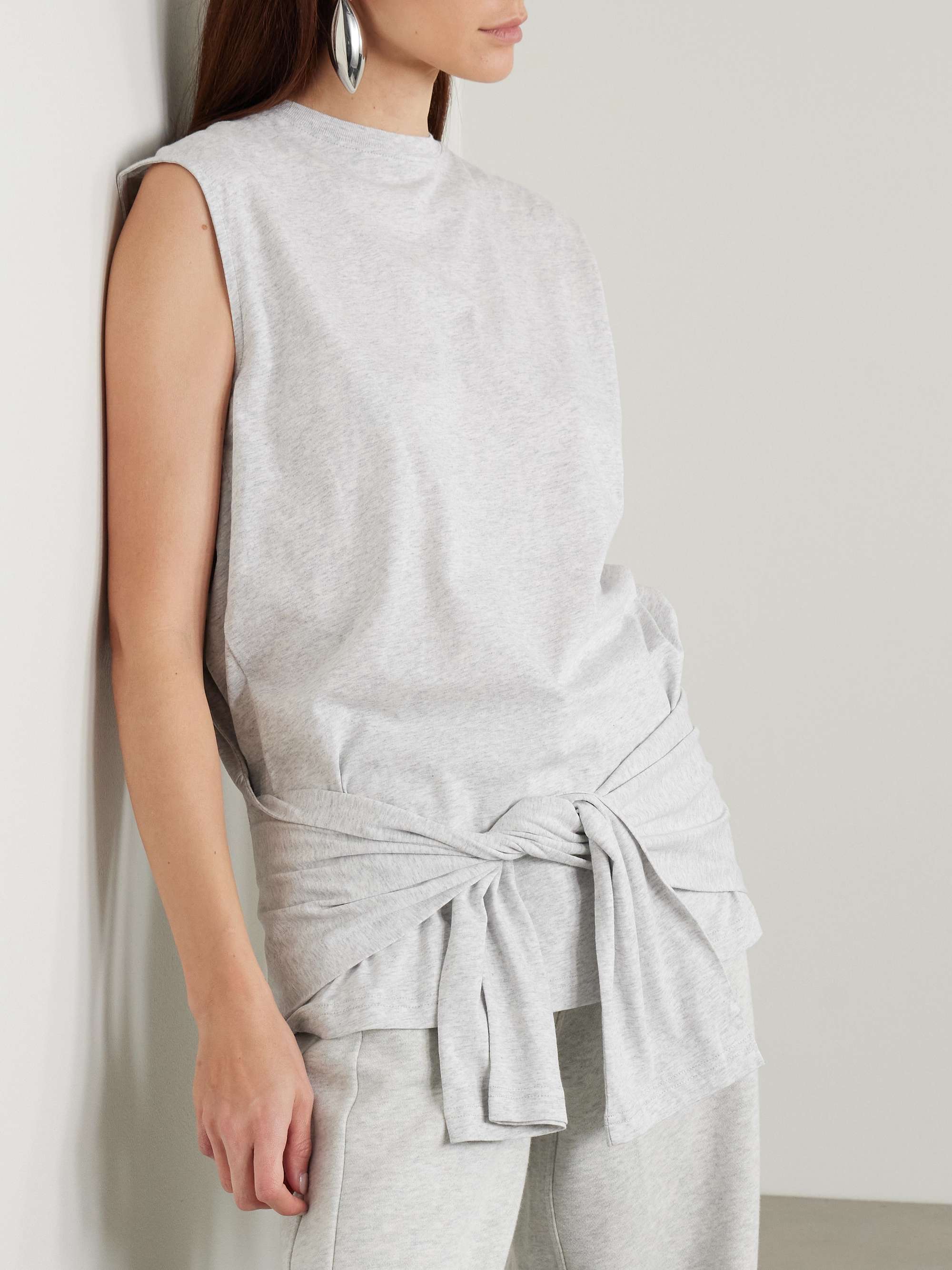 Layered appliquéd cotton-jersey tank top view