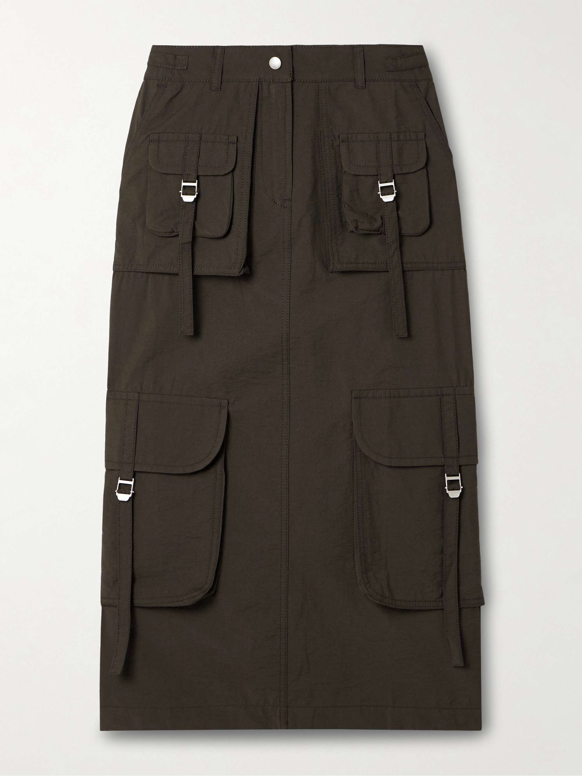Cotton-blend midi cargo skirt view