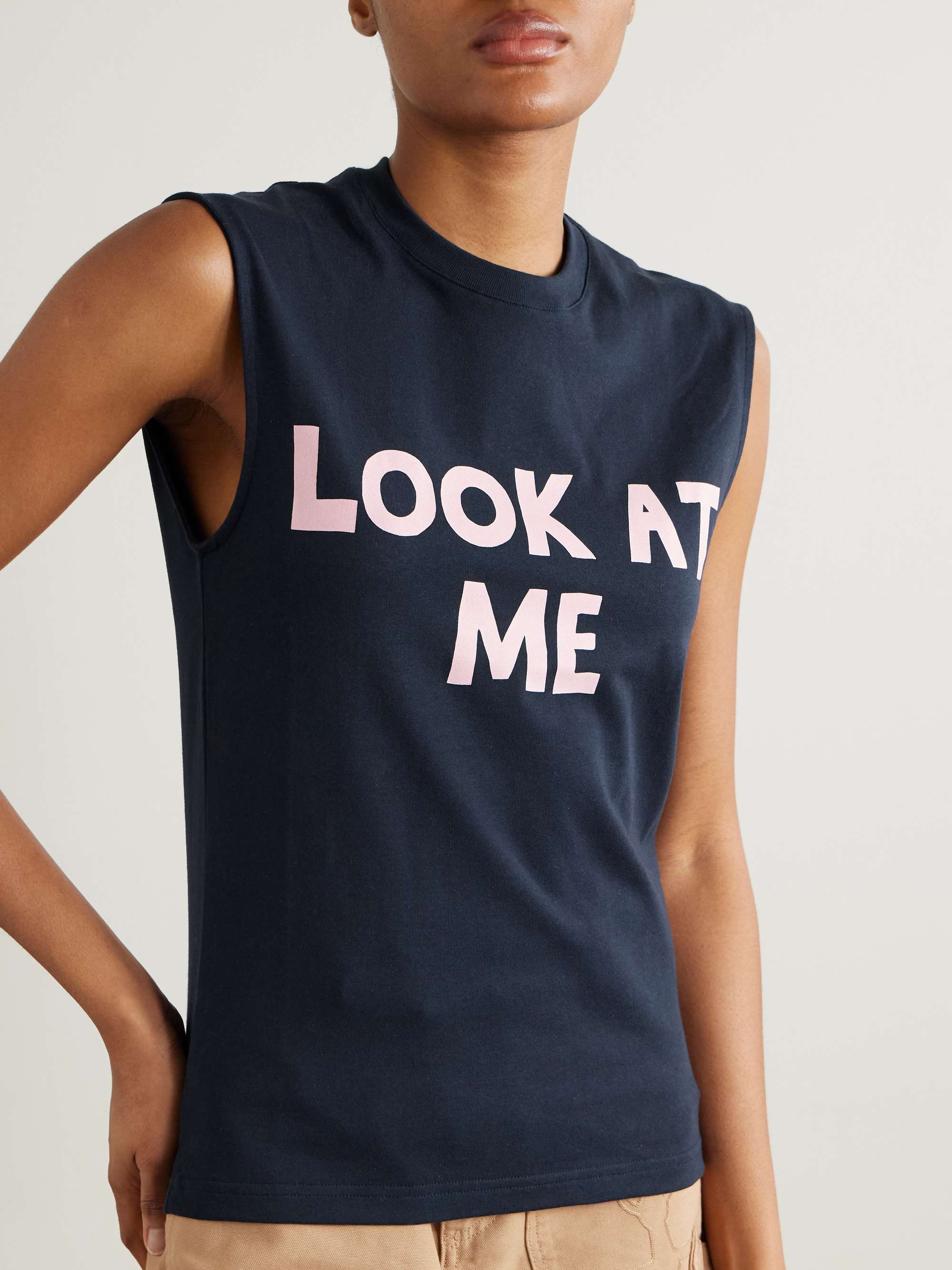 Look At Me printed cotton-jersey tank view