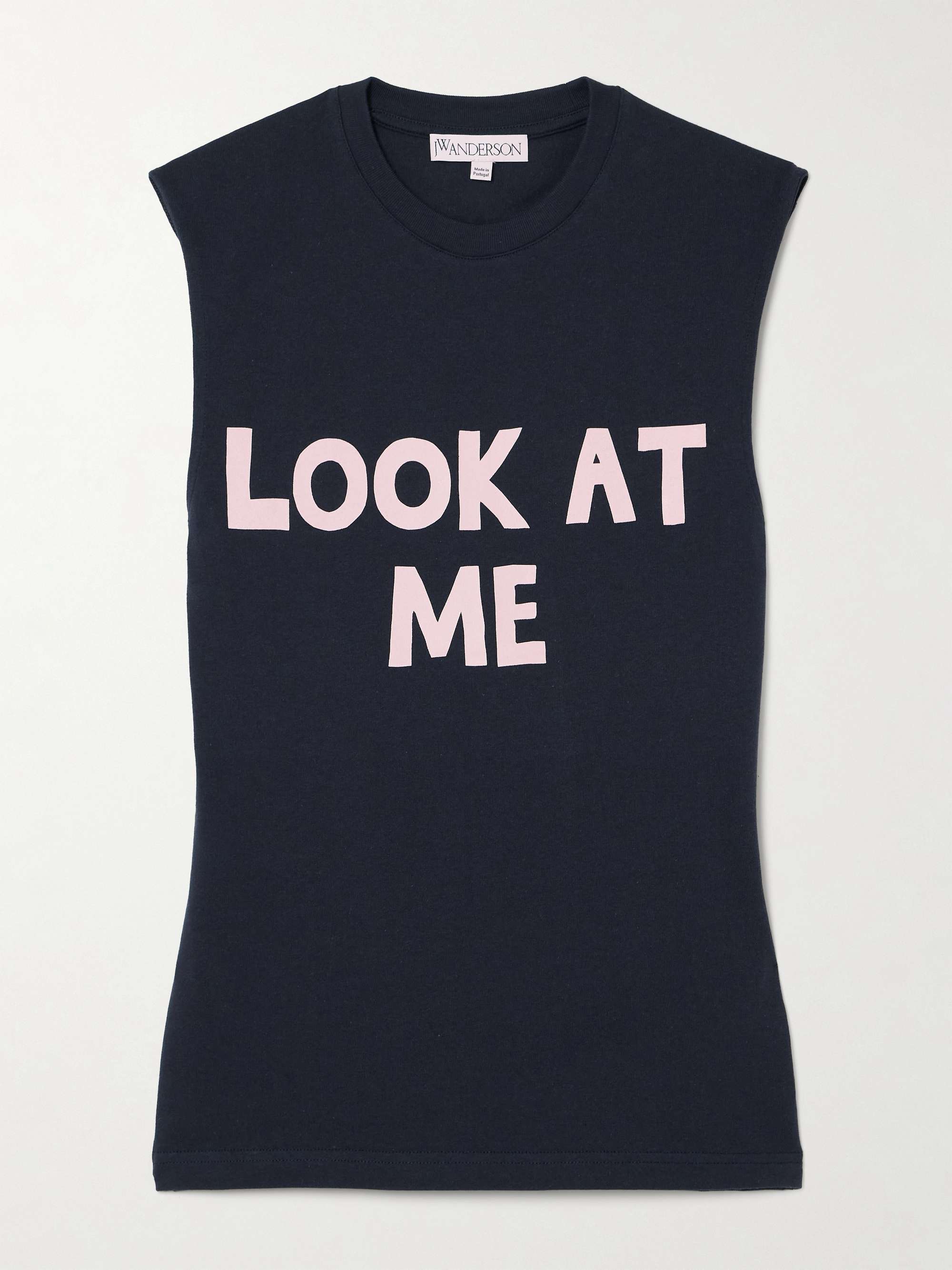 Look At Me printed cotton-jersey tank view
