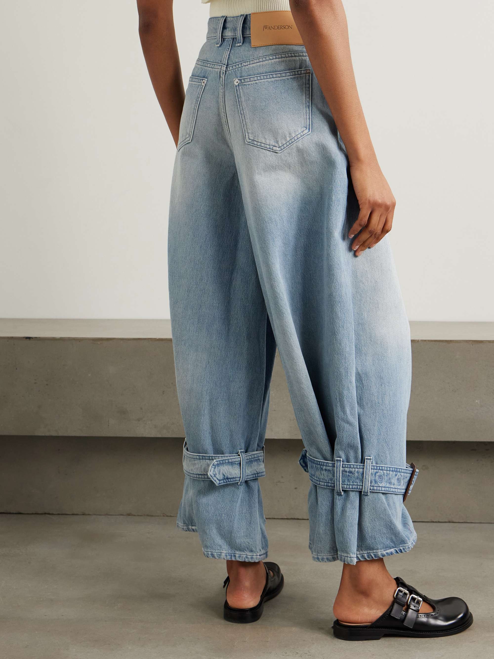 Buckled high-rise wide-leg jeans view