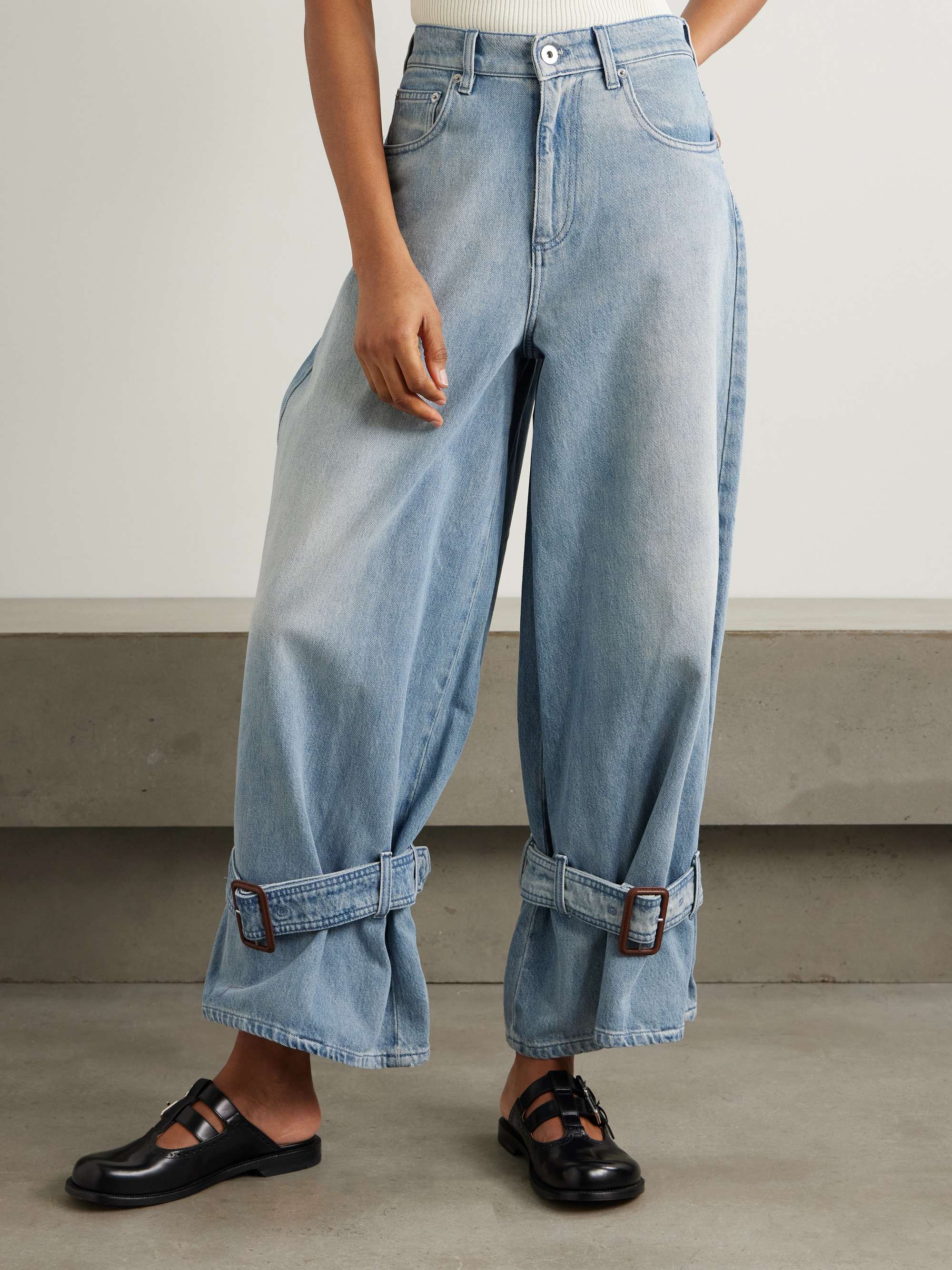 Buckled high-rise wide-leg jeans view