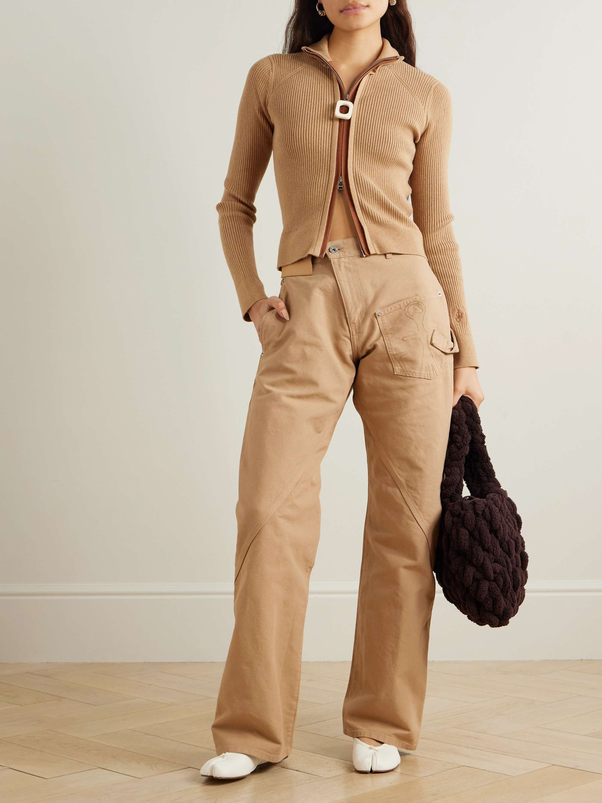 Ribbed cotton-blend cardigan view