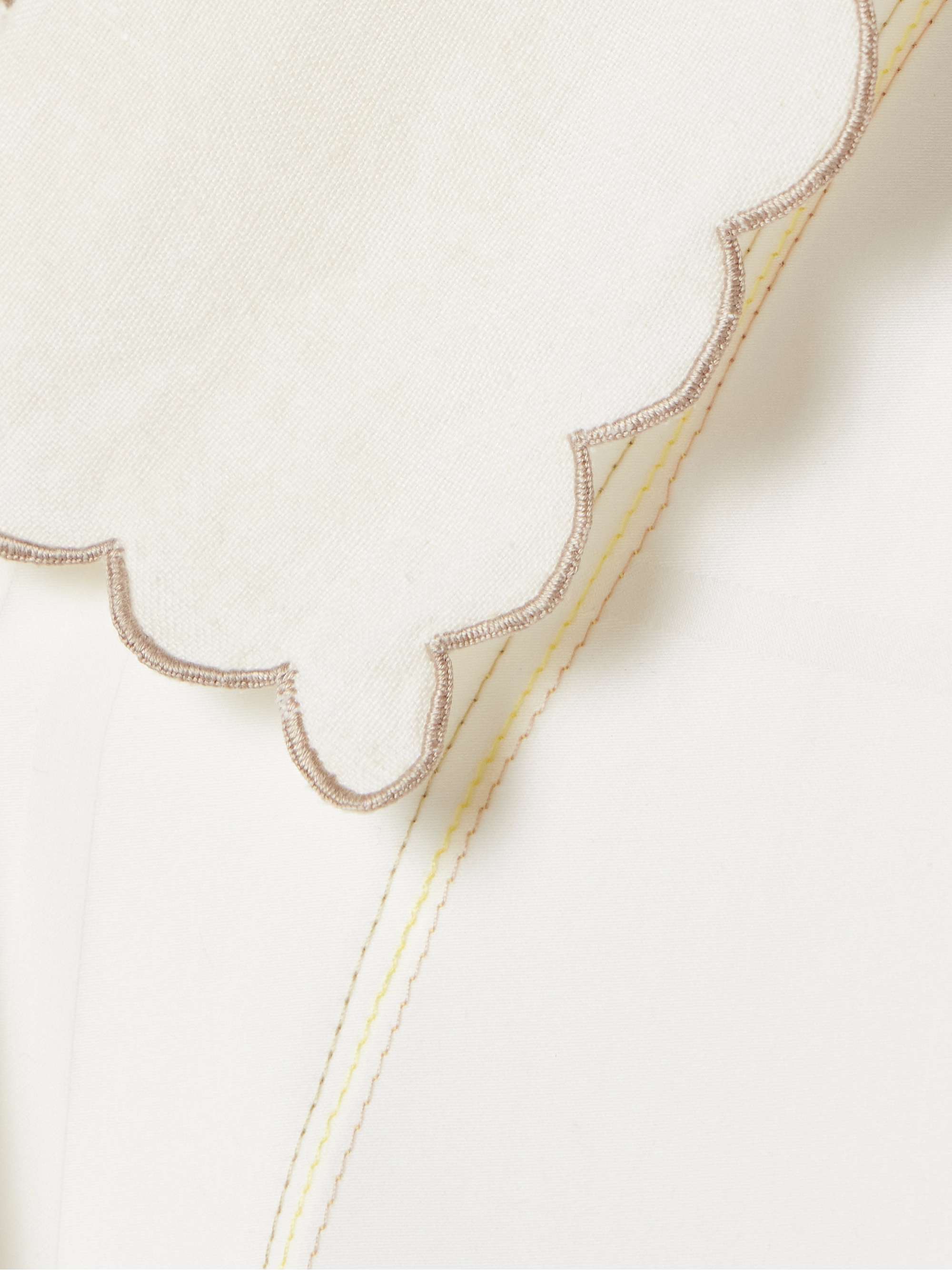 Lace-trimmed cotton Oxford and twill midi shirt dress view