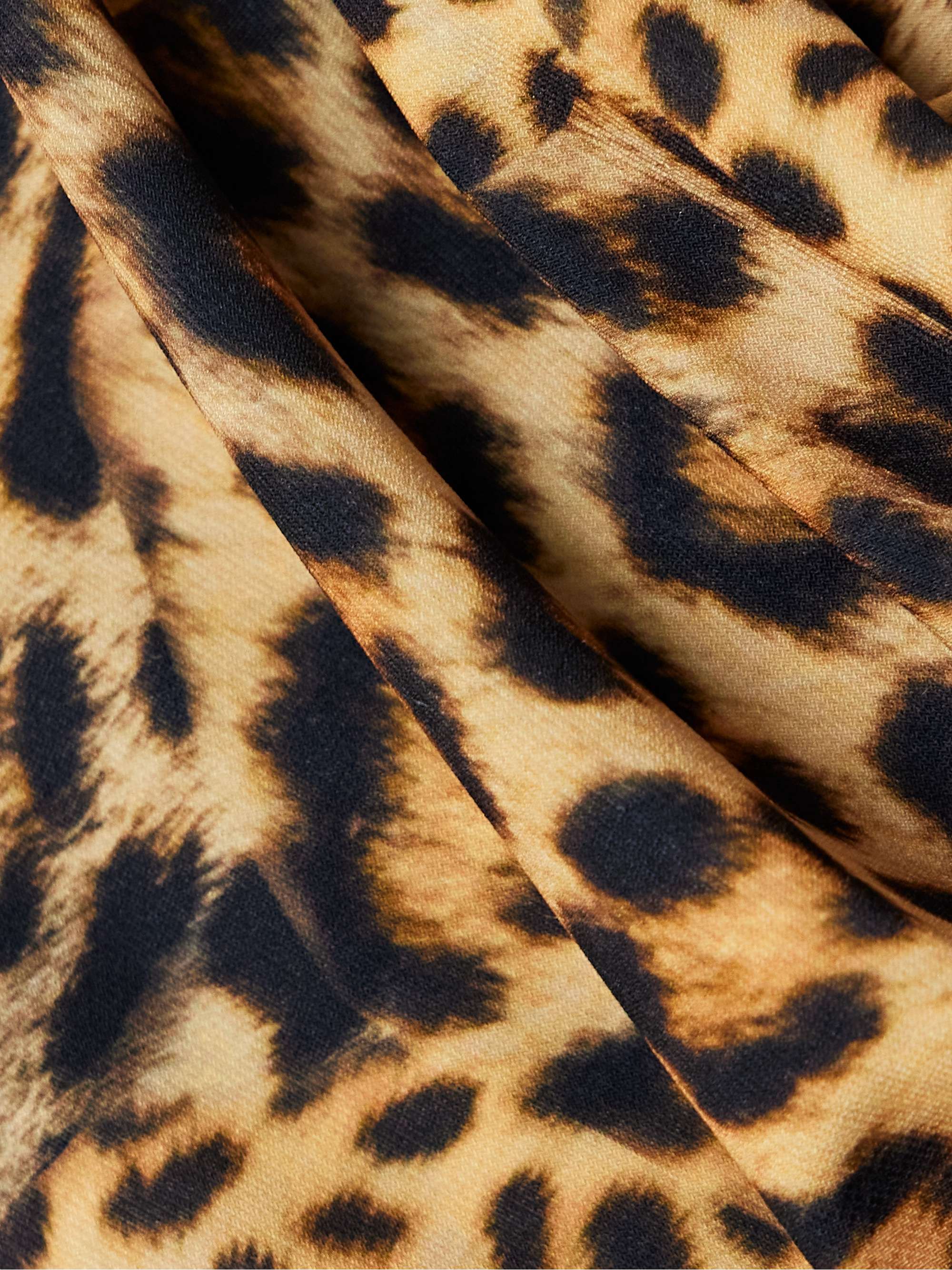 Cayla ruched leopard-print stretch-jersey halterneck gown view