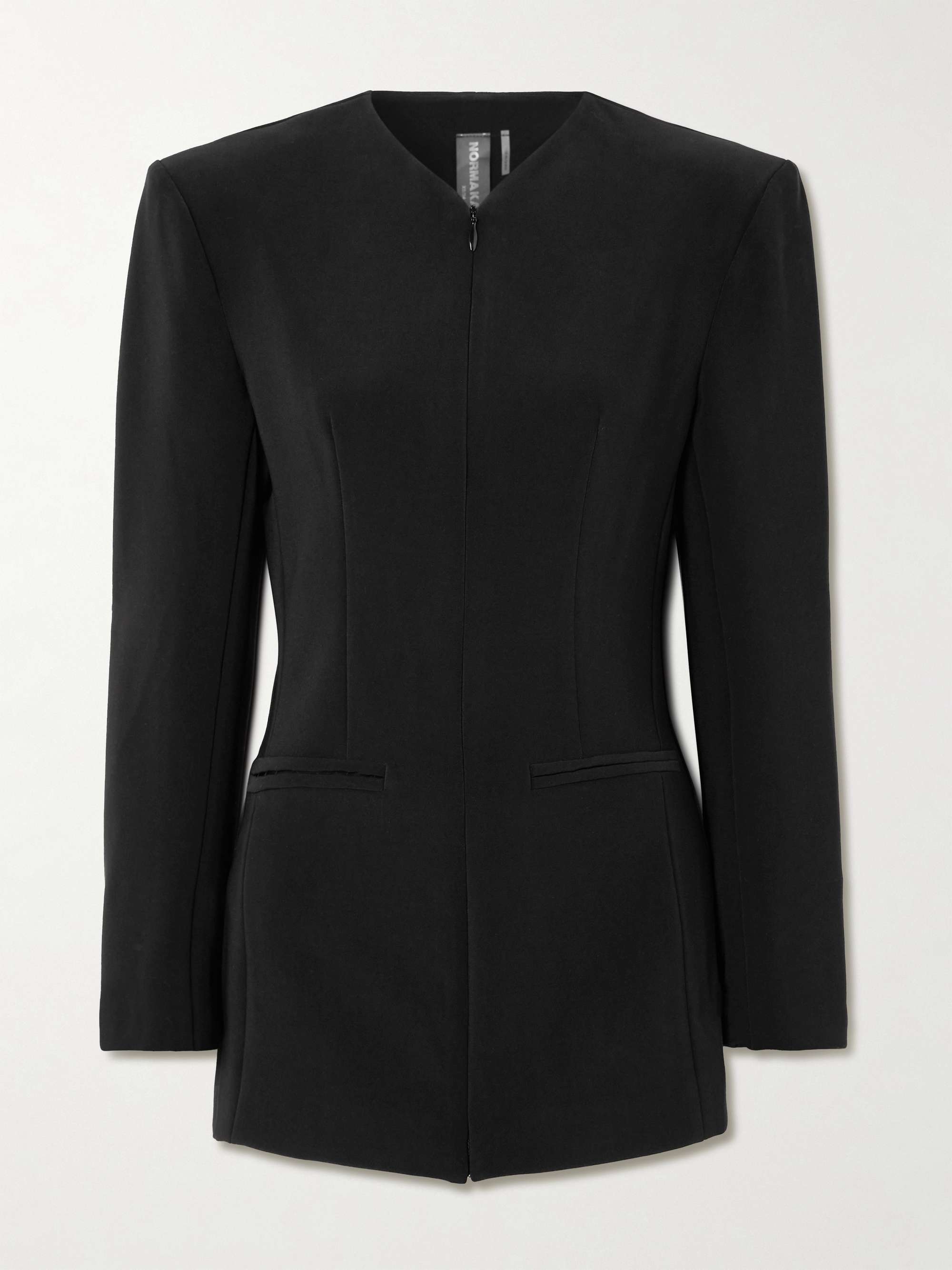 Paneled ponte jacket view