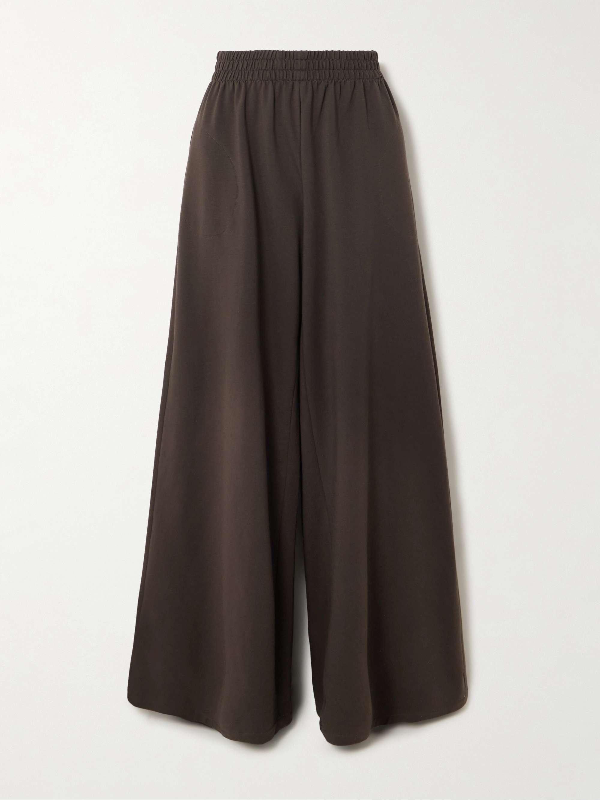 Stretch-cotton jersey wide-leg track pants view
