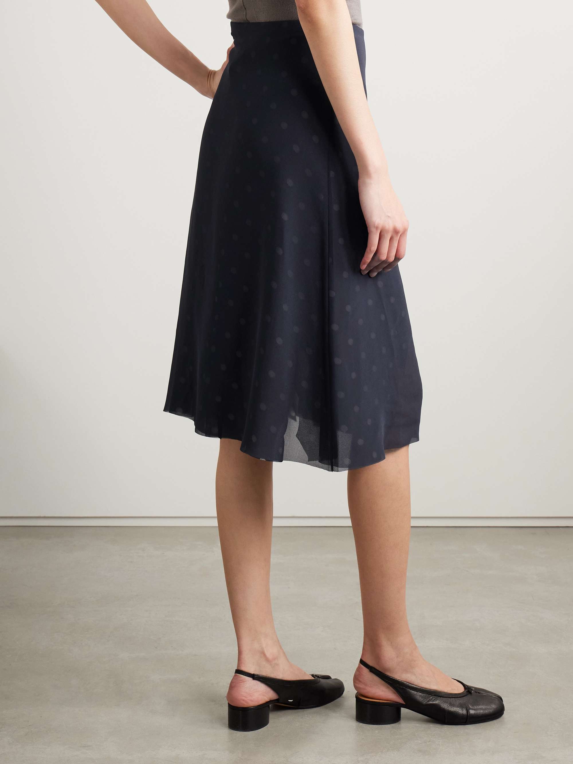 Layered distressed polka-dot chiffon skirt view