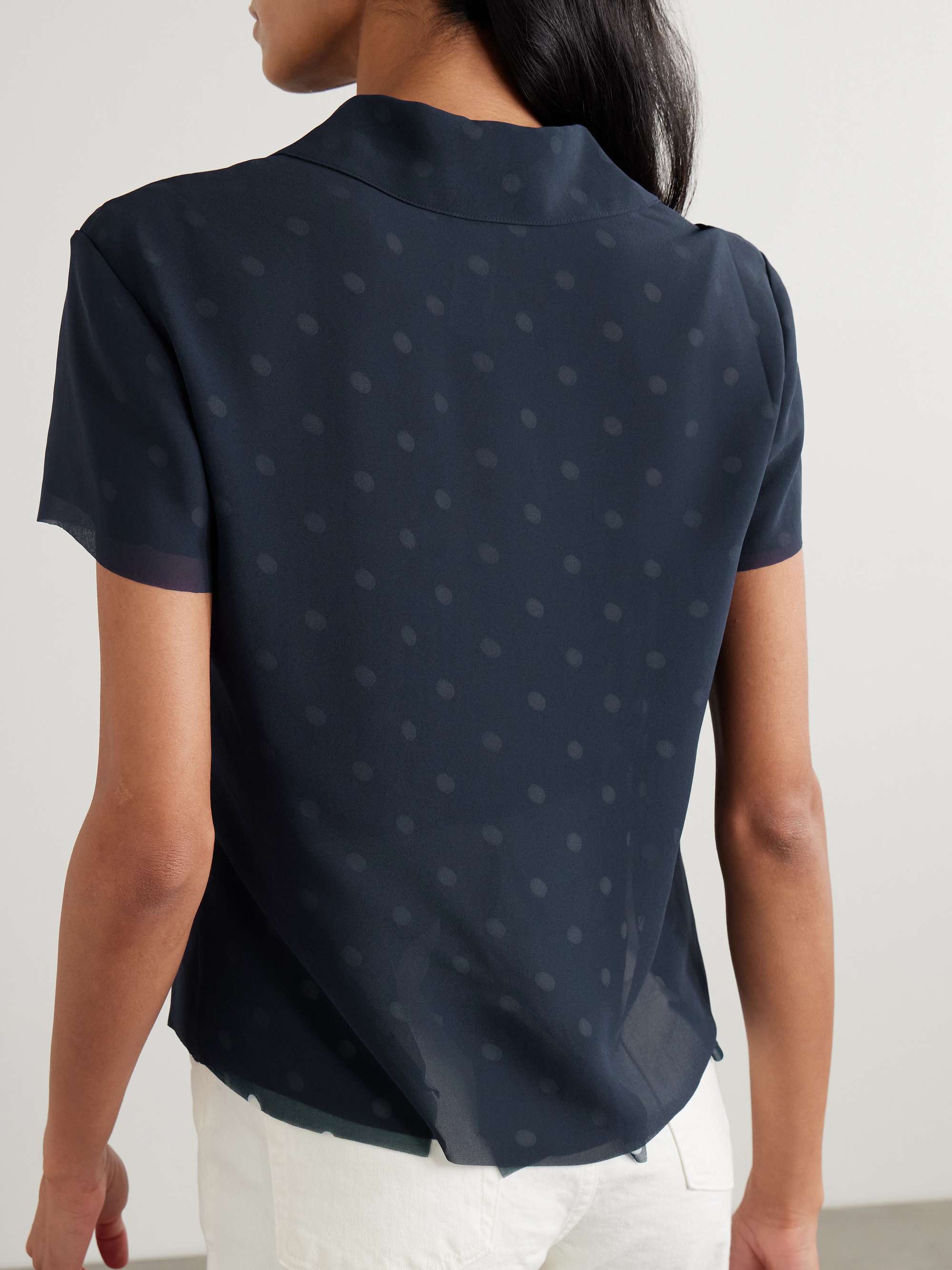 Polka-dot crepe polo shirt view
