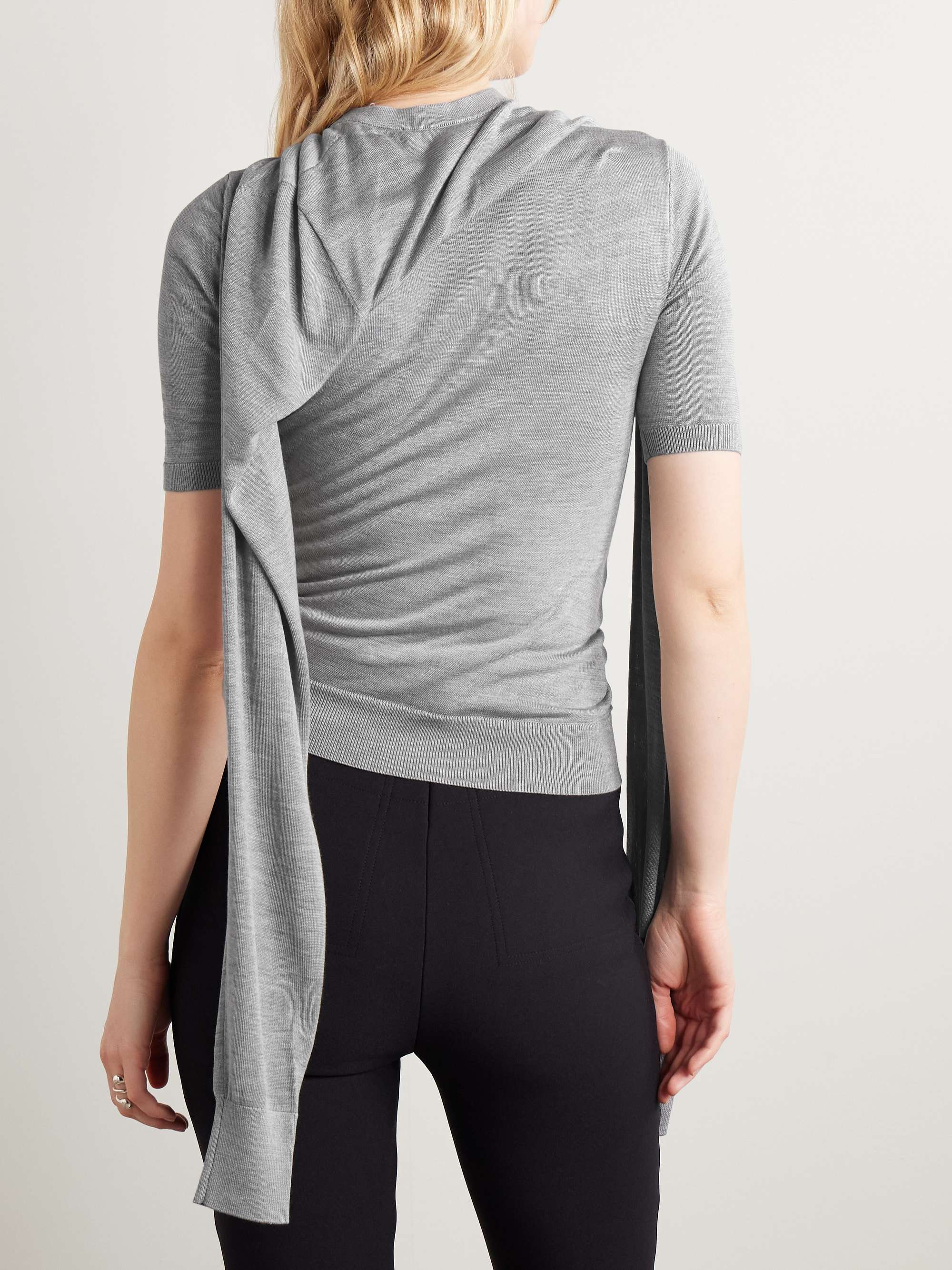 Layered silk-jersey top view