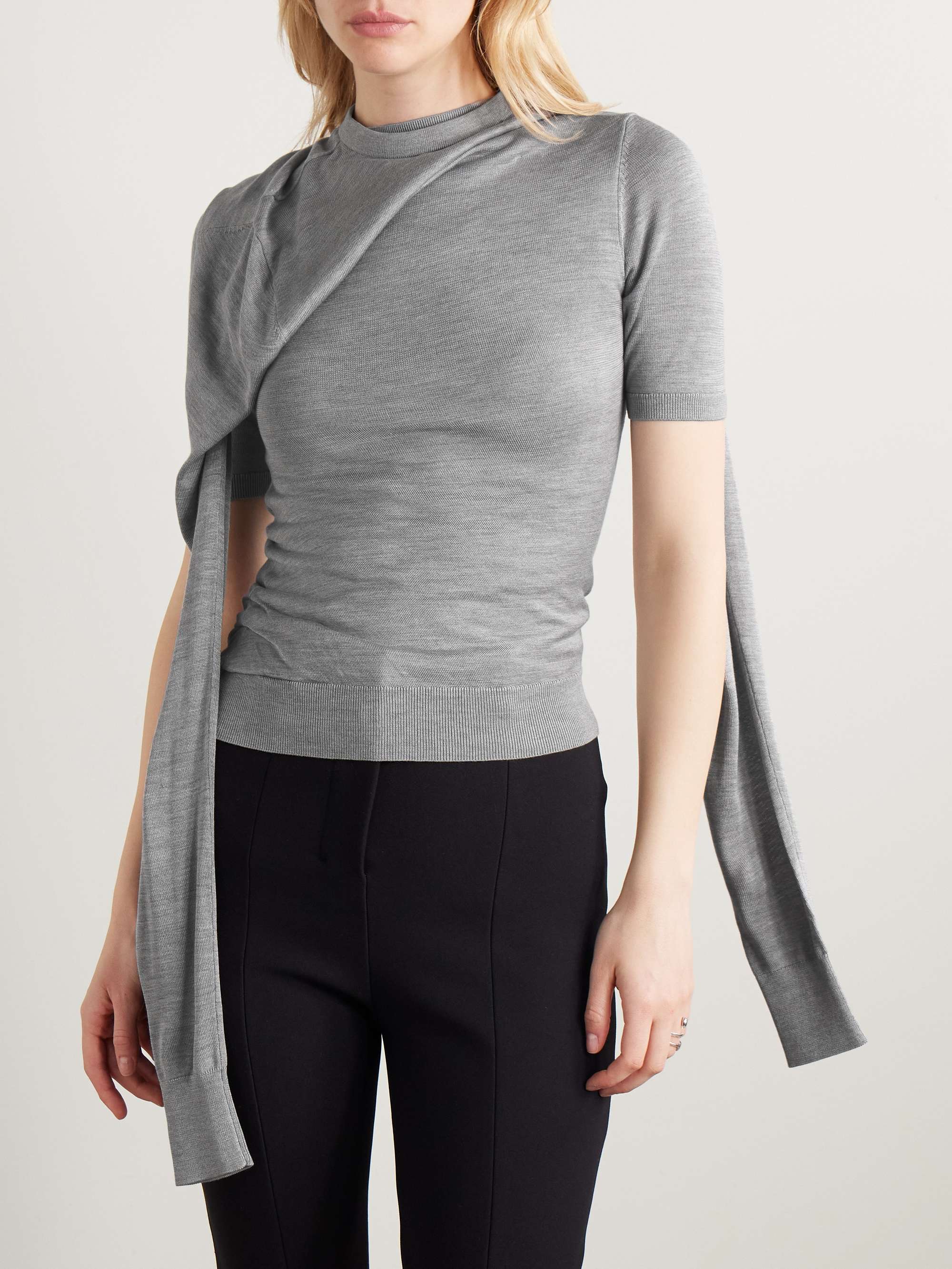 Layered silk-jersey top view