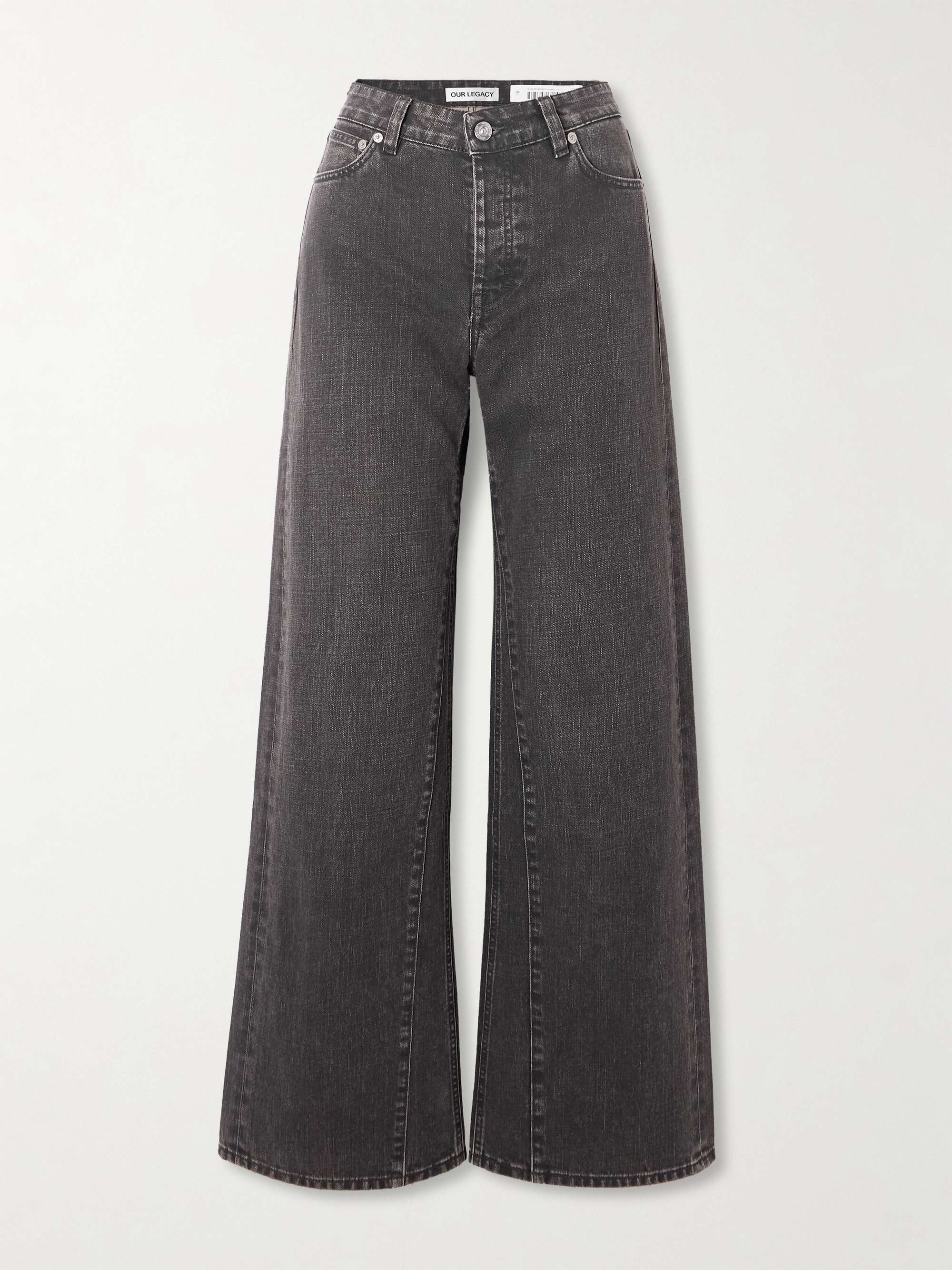 Treble Cut paneled high-rise wide-leg jeans view