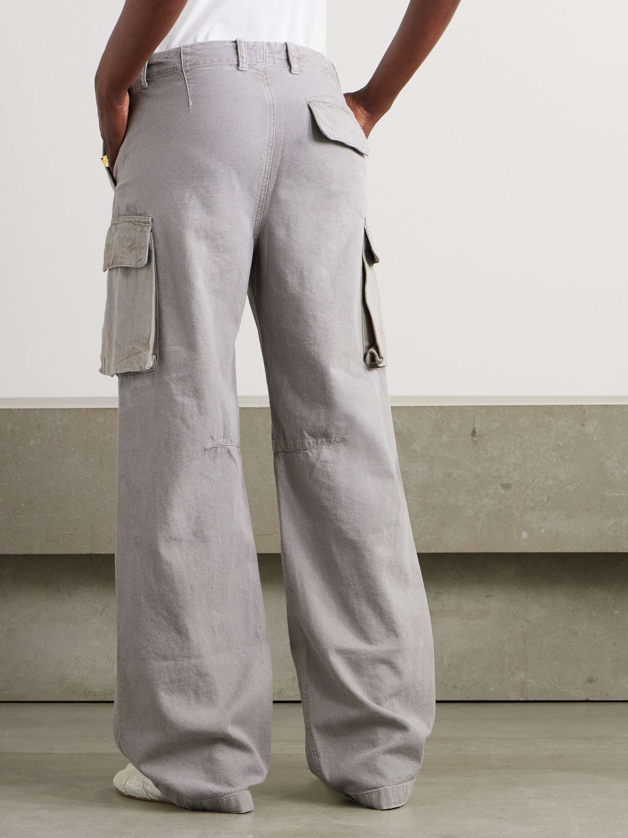 Peak cotton and hemp-blend canvas straight-leg cargo pants view