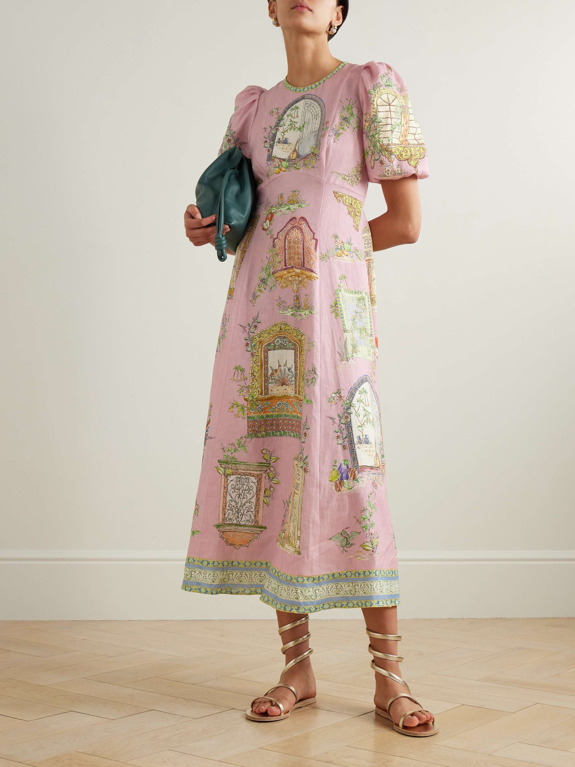 + Nadia Hernández Monte printed linen midi dress view