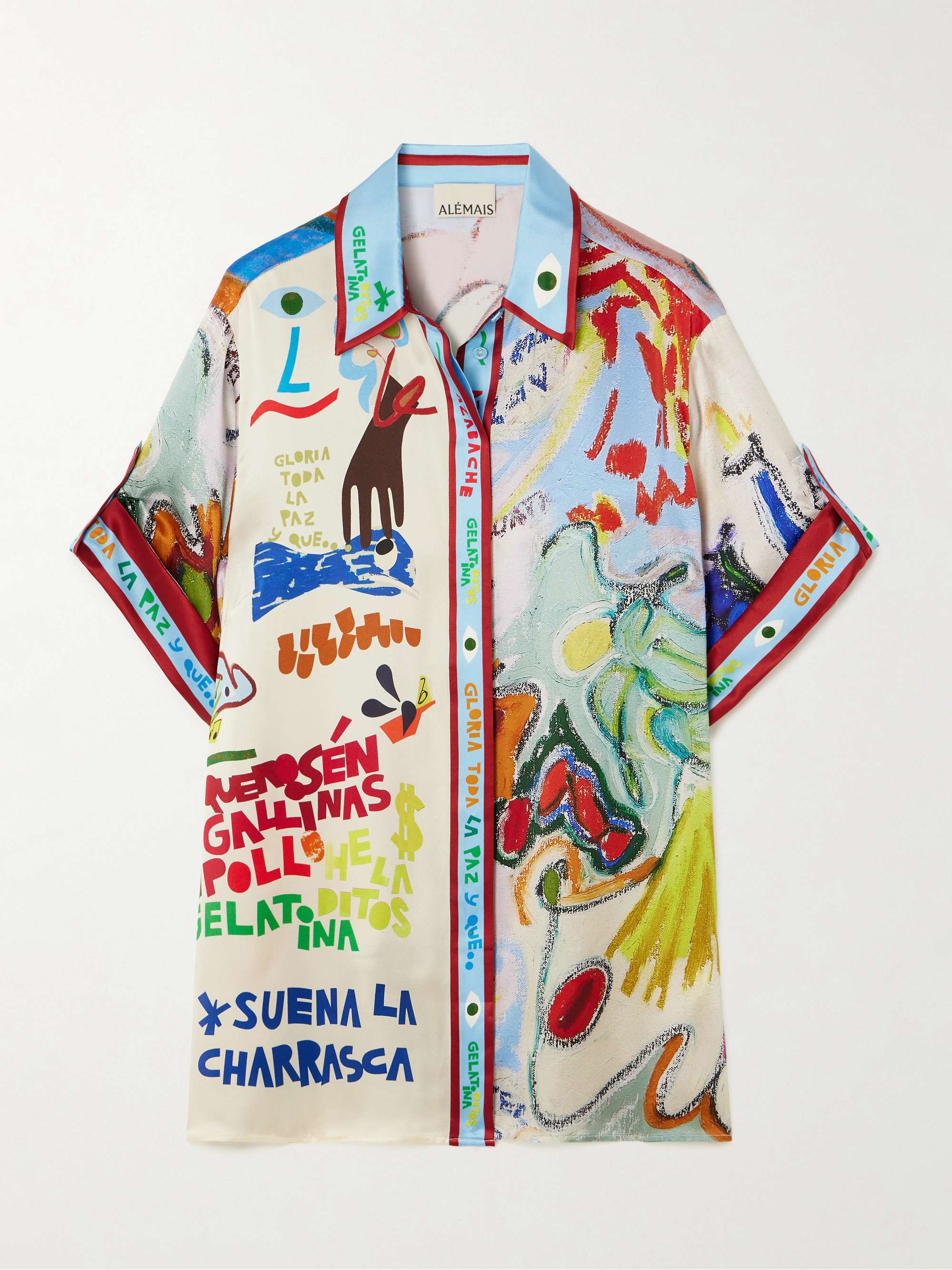+ Nadia Hernandez La Charrasca printed silk crepe de chine shirt view