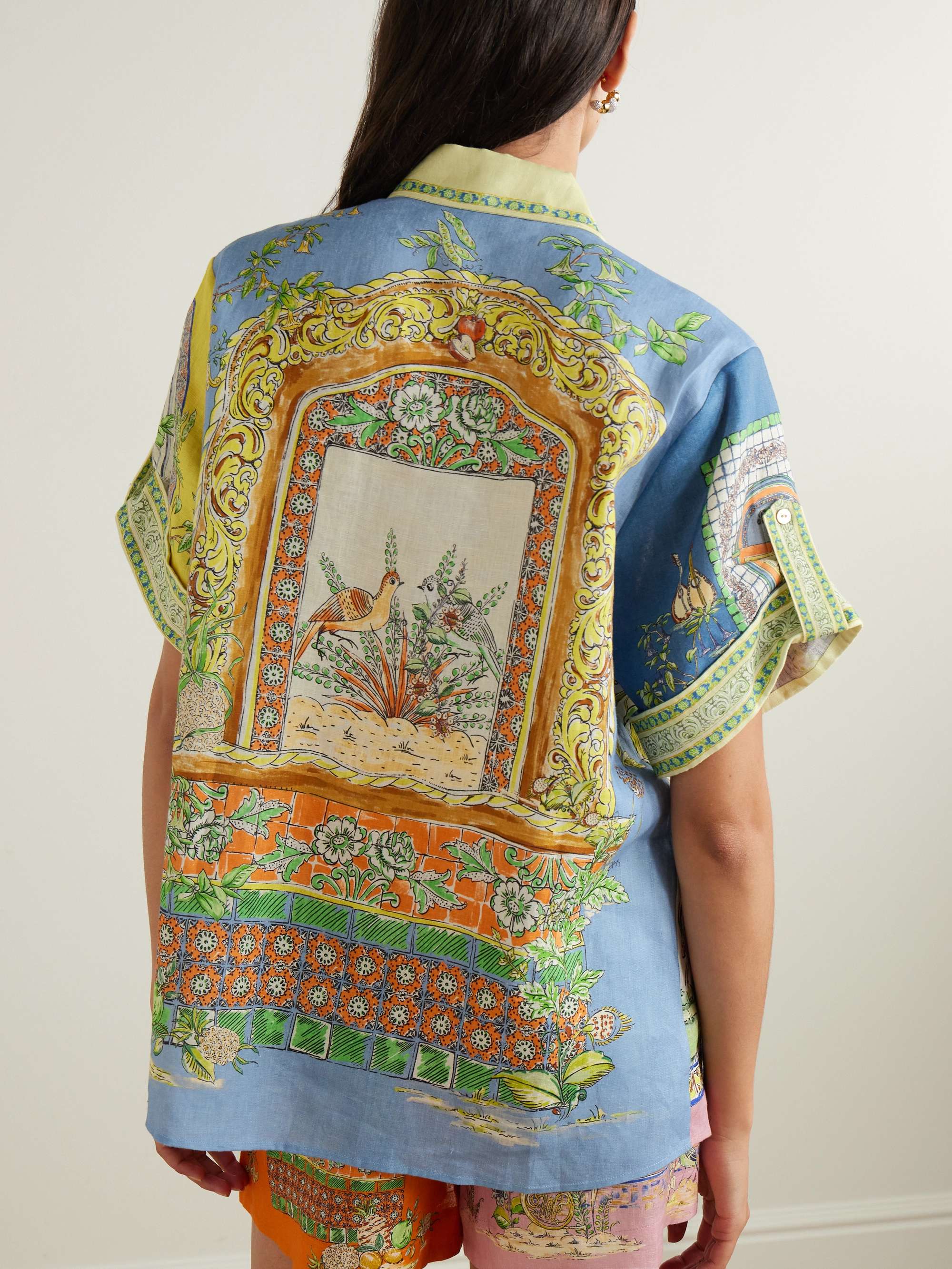 Monte printed linen shirt view