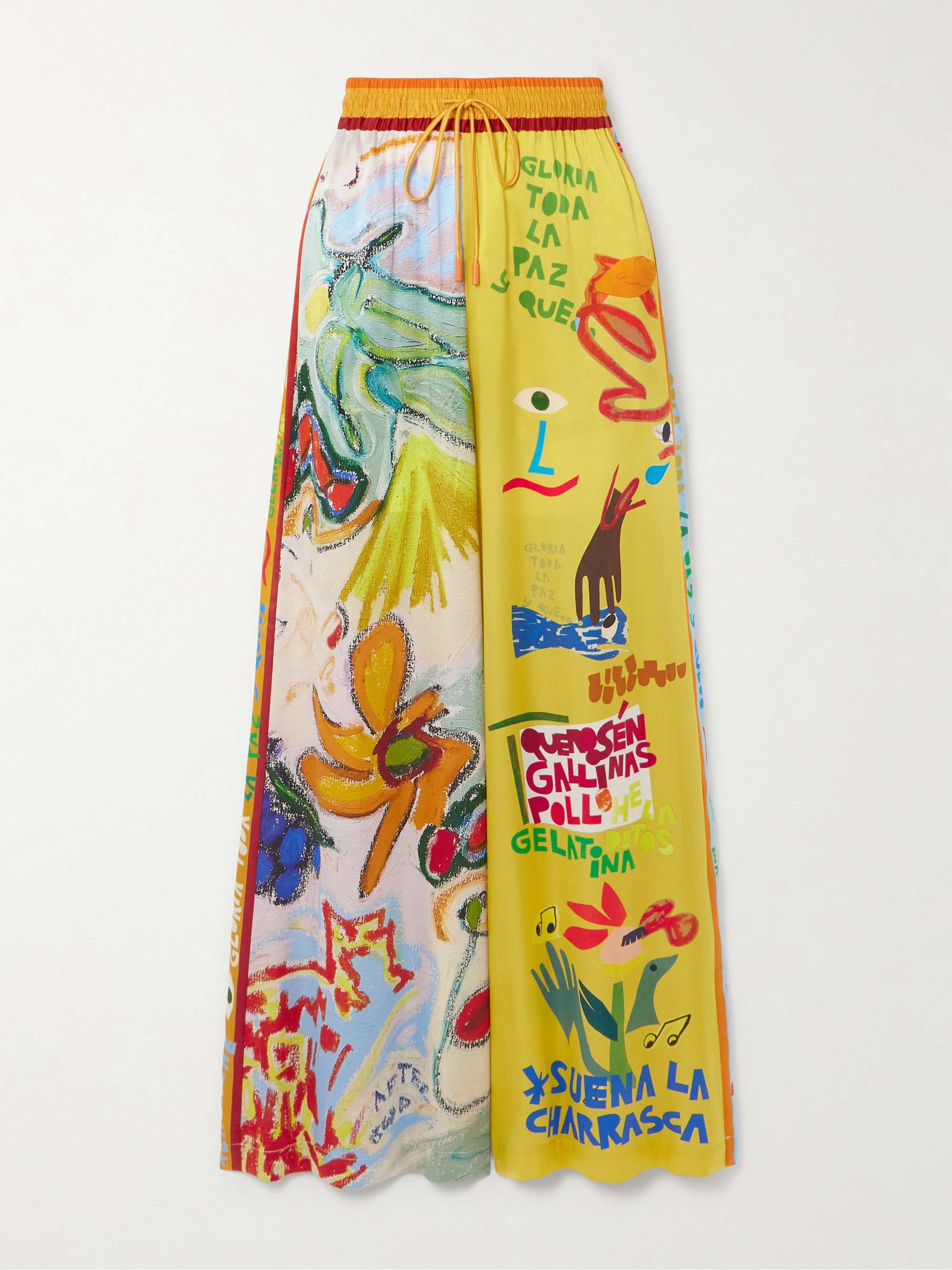 + Nadia Hernández printed silk crepe de chine wide-leg pants view