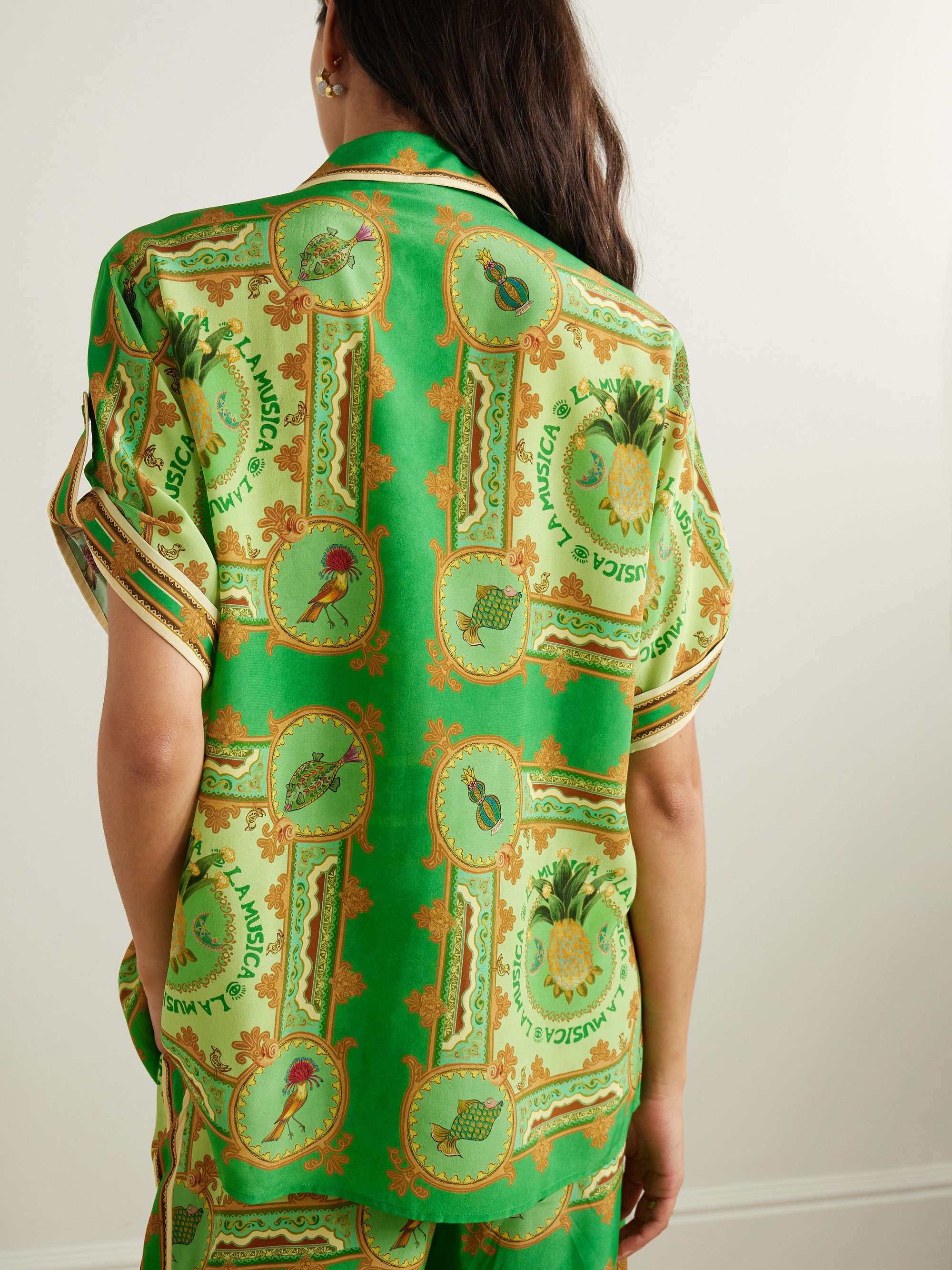 La Musica printed silk crepe de chine shirt view