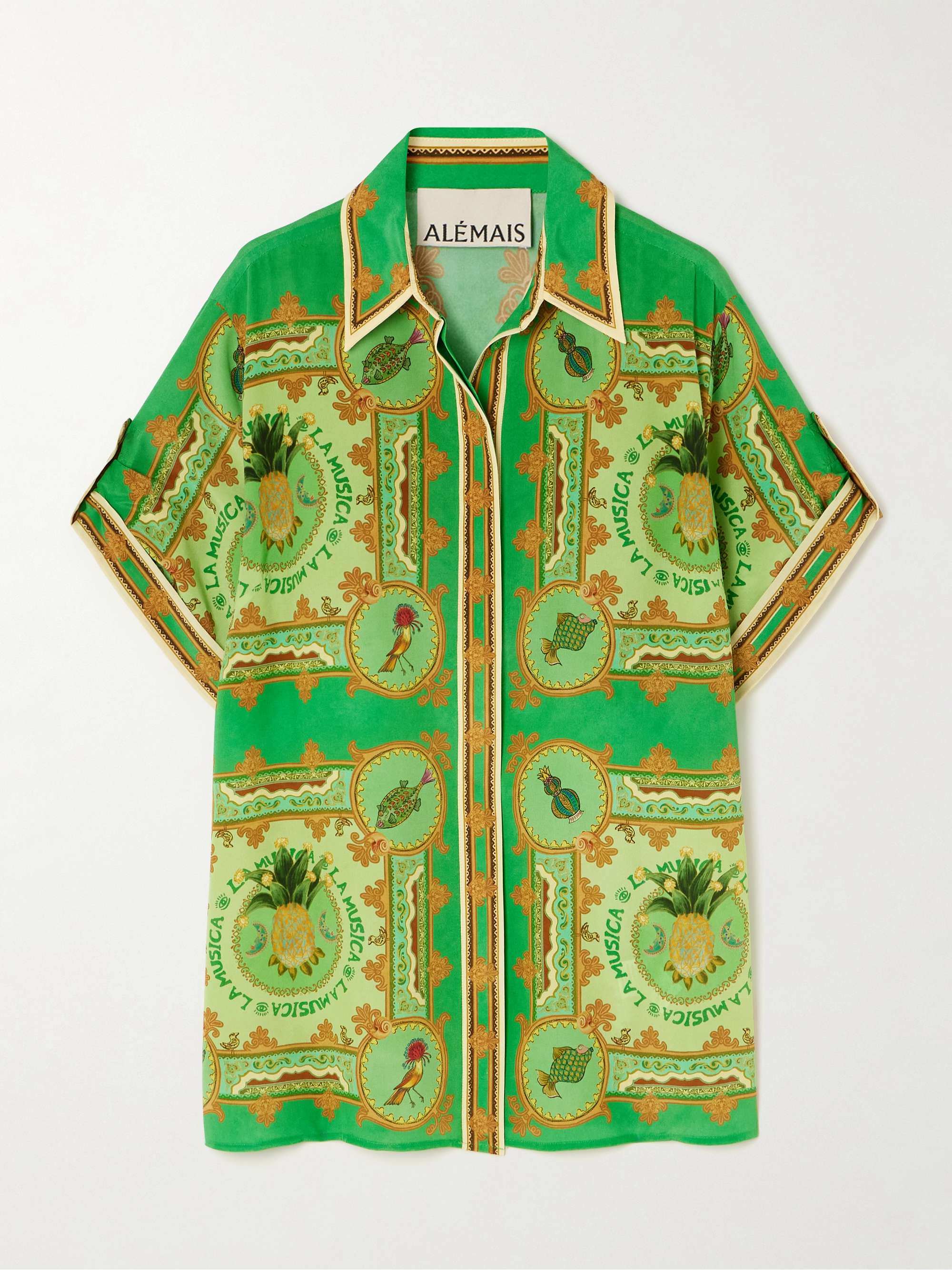 La Musica printed silk crepe de chine shirt view