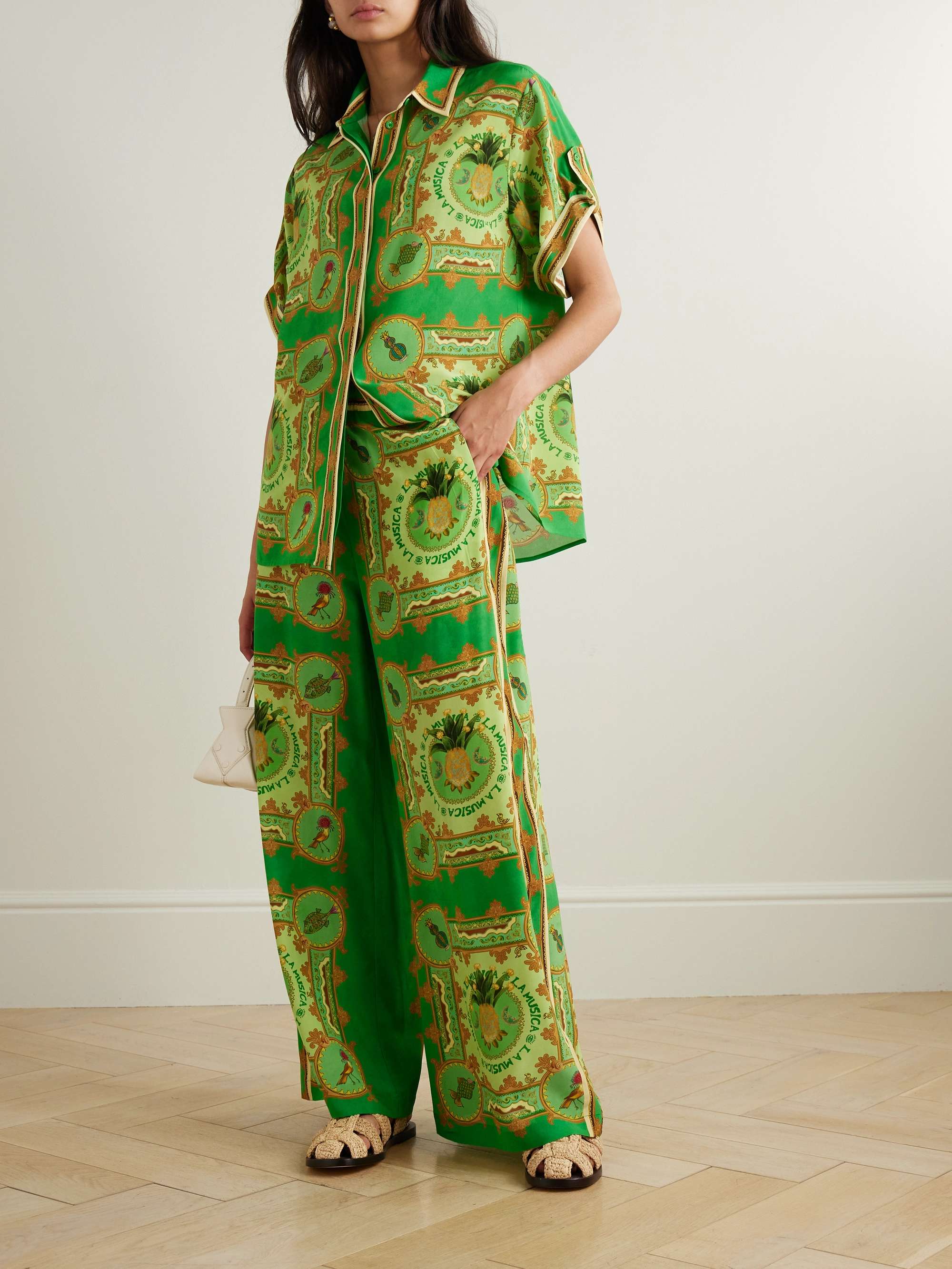 La Musica printed silk crepe de chine shirt view