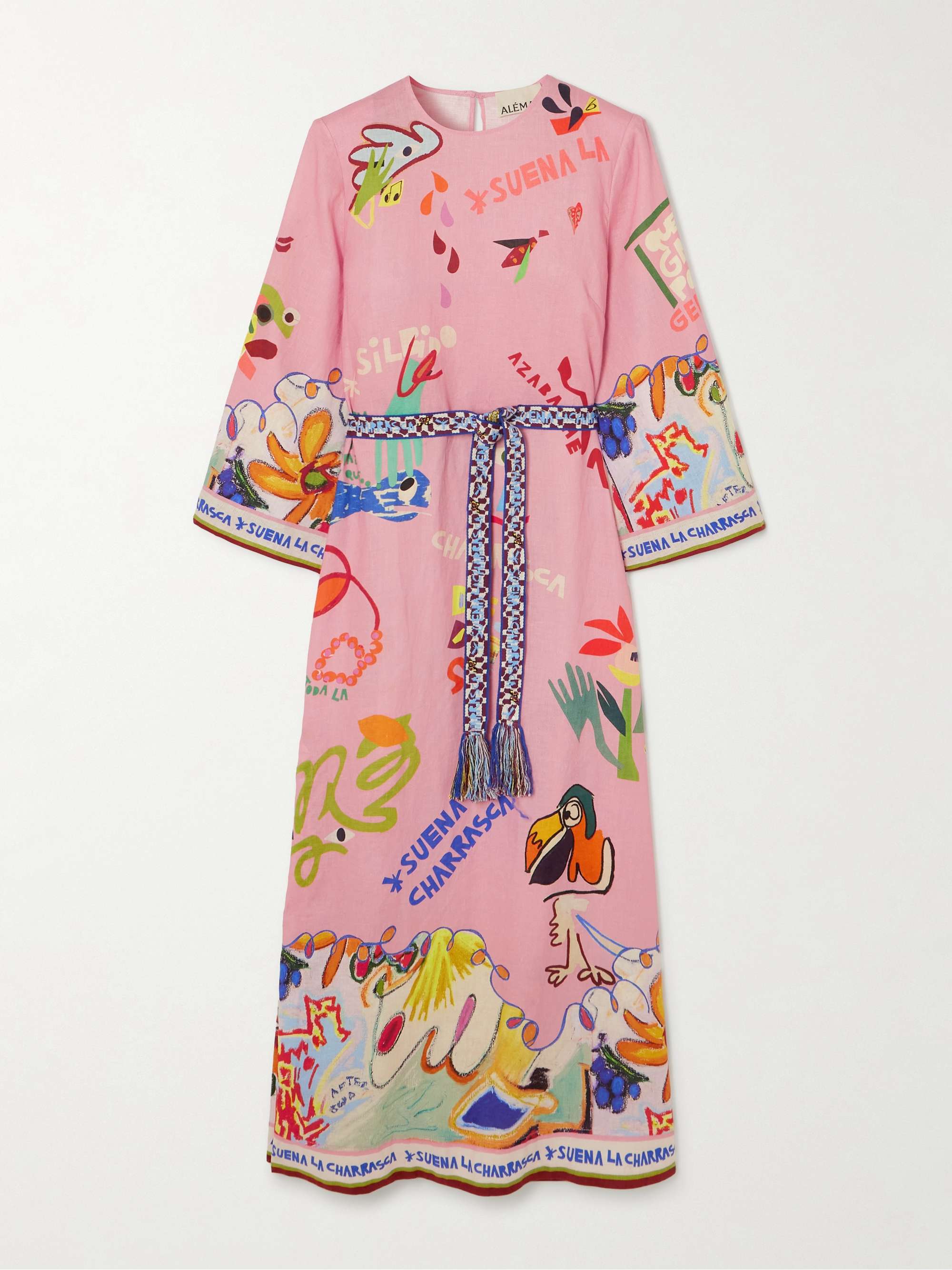 + Nadia Hernández La Charrasca belted printed linen midi dress view
