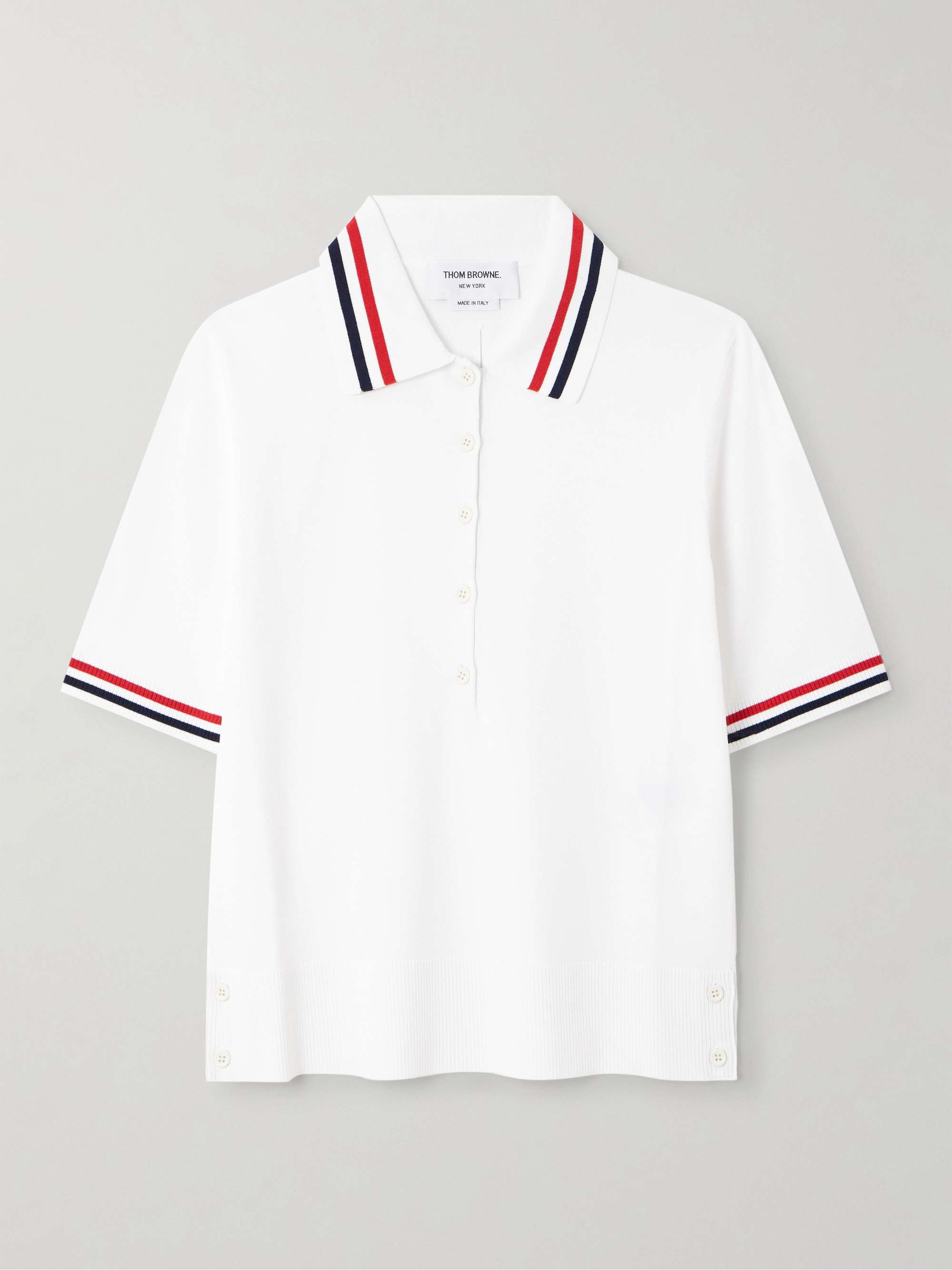 Striped jersey polo shirt view