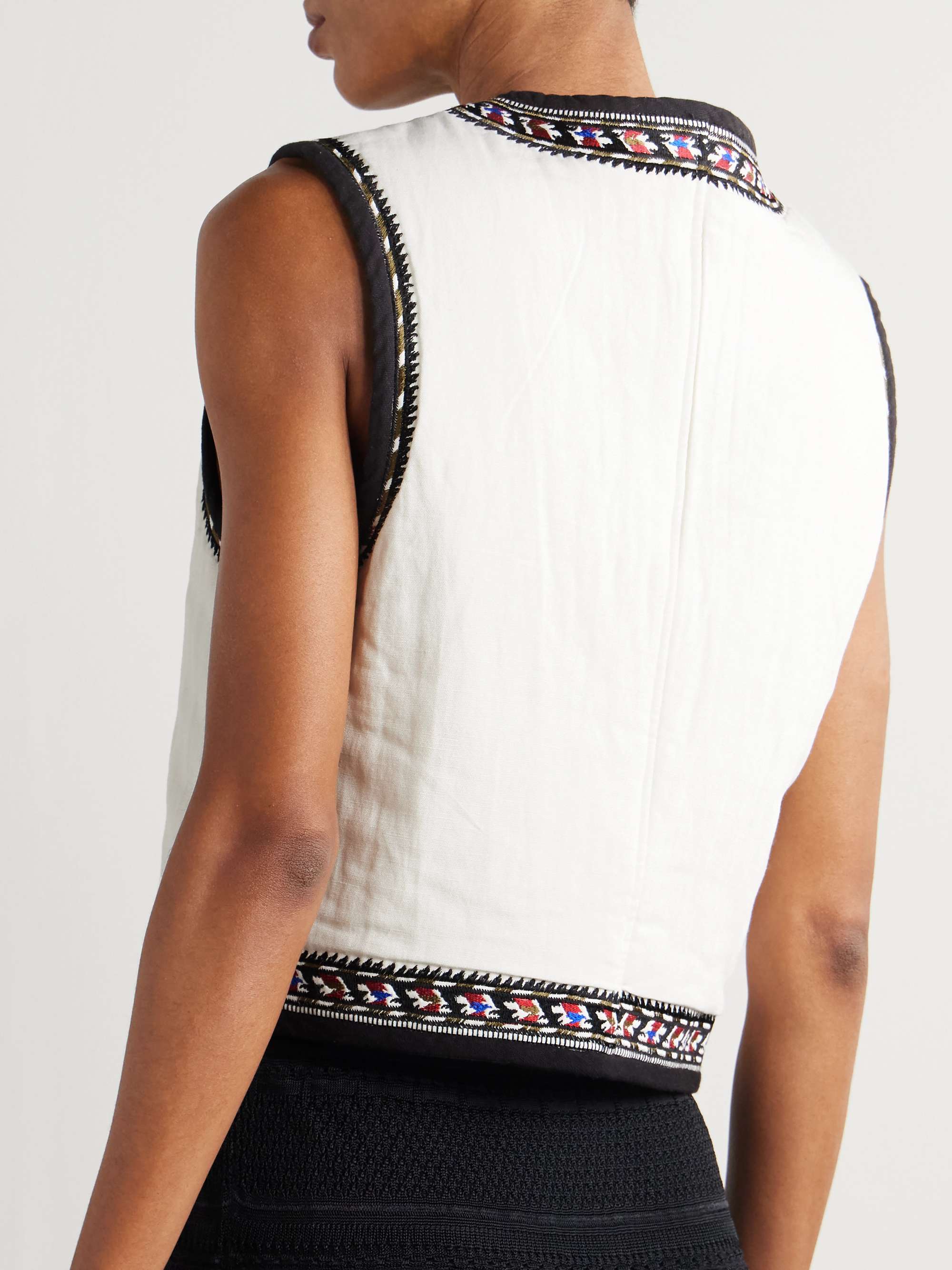 Padded embroidered woven vest view