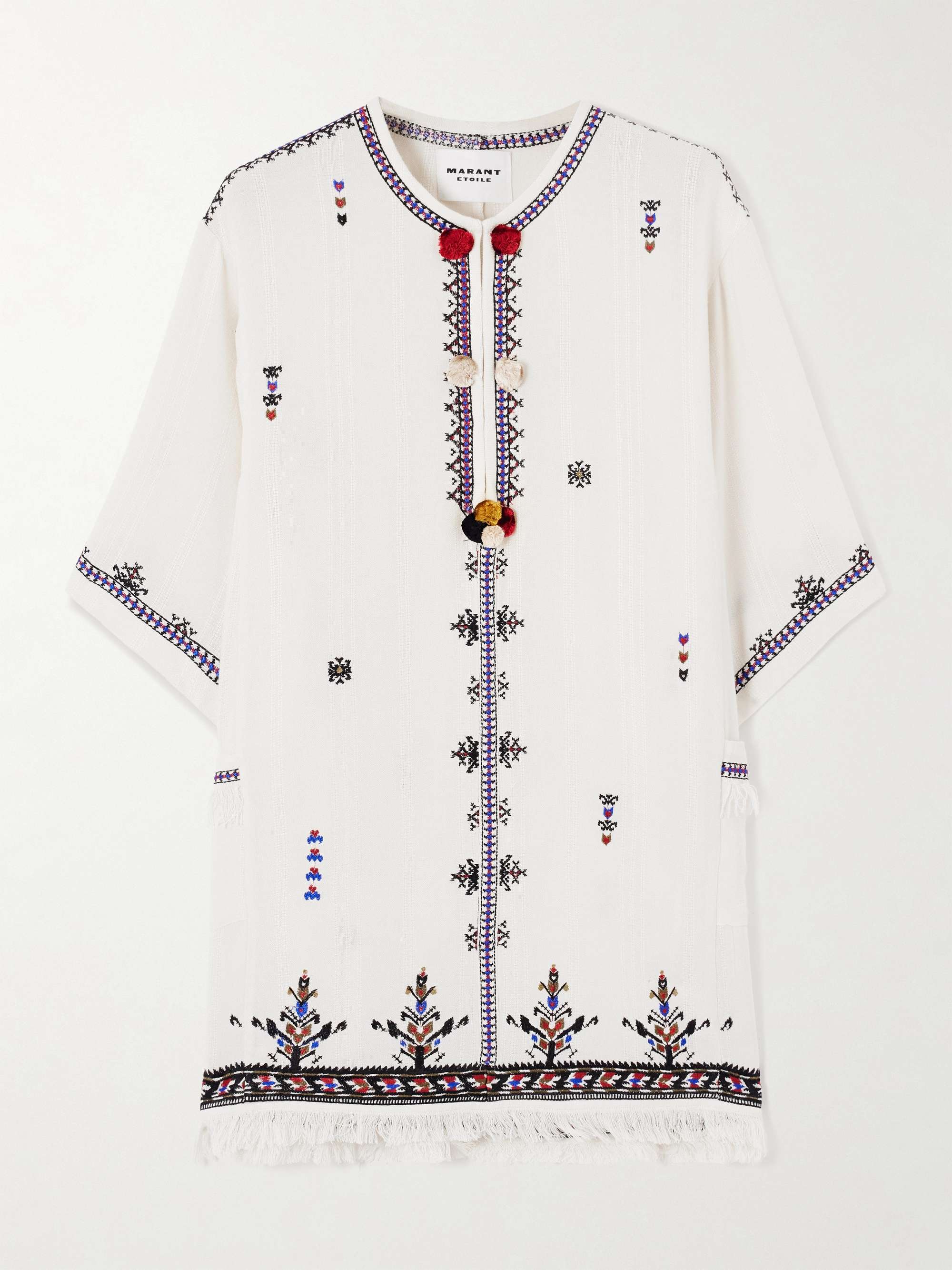 Kressy embellished embroidered woven tunic view