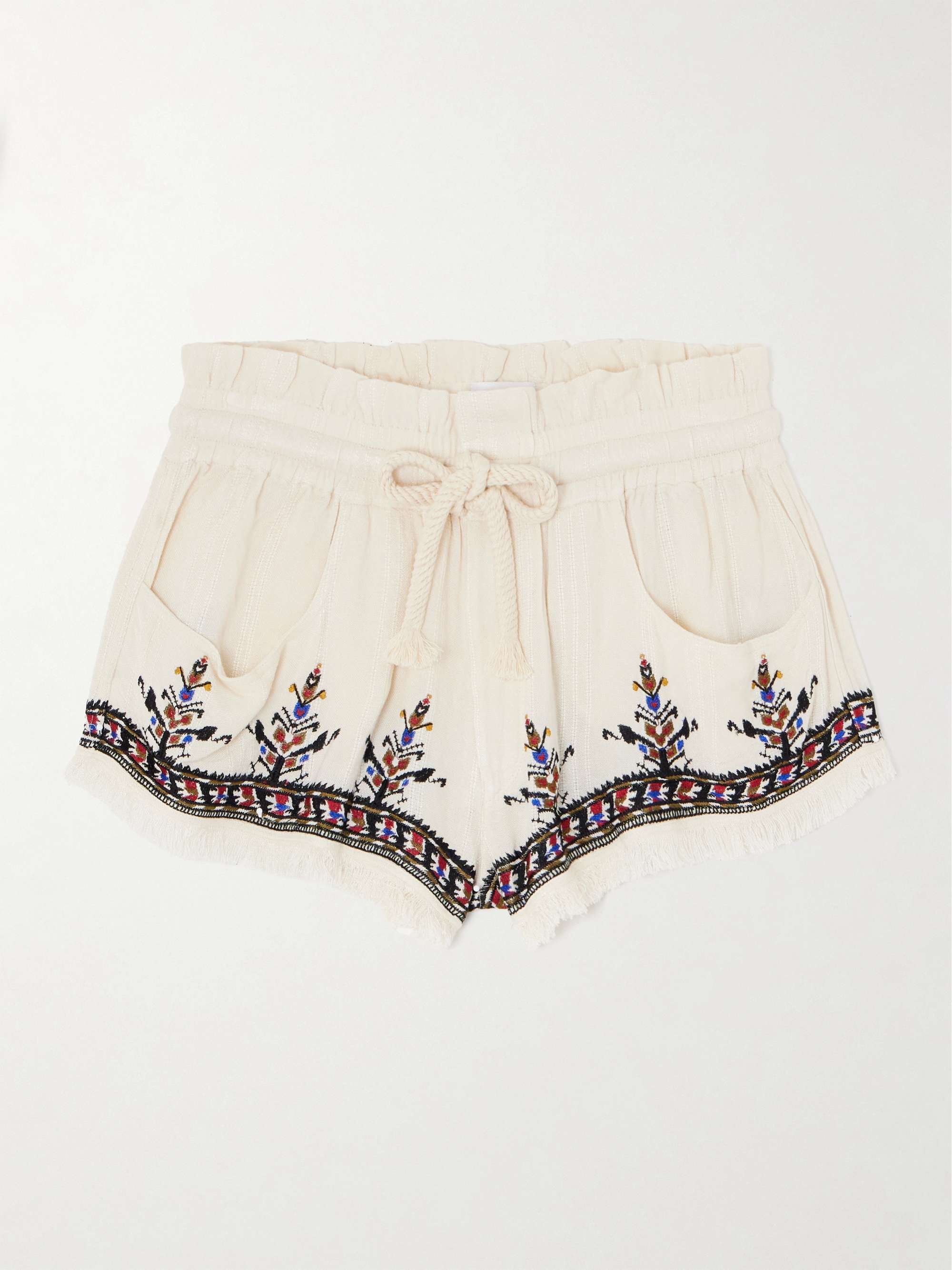 Kriss frayed embroidered jacquard shorts view