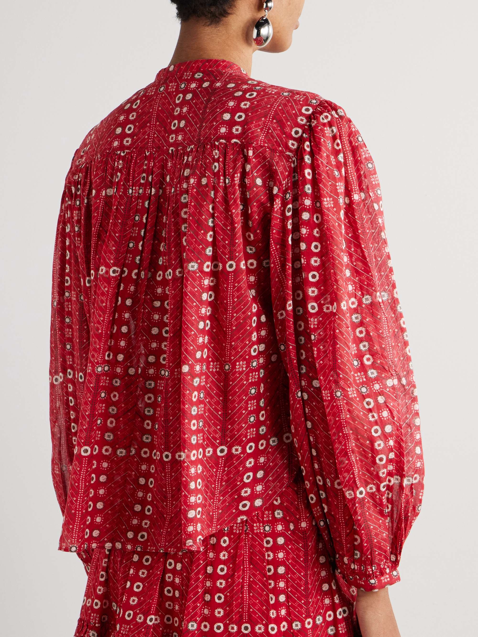 Salika printed cotton-voile blouse view