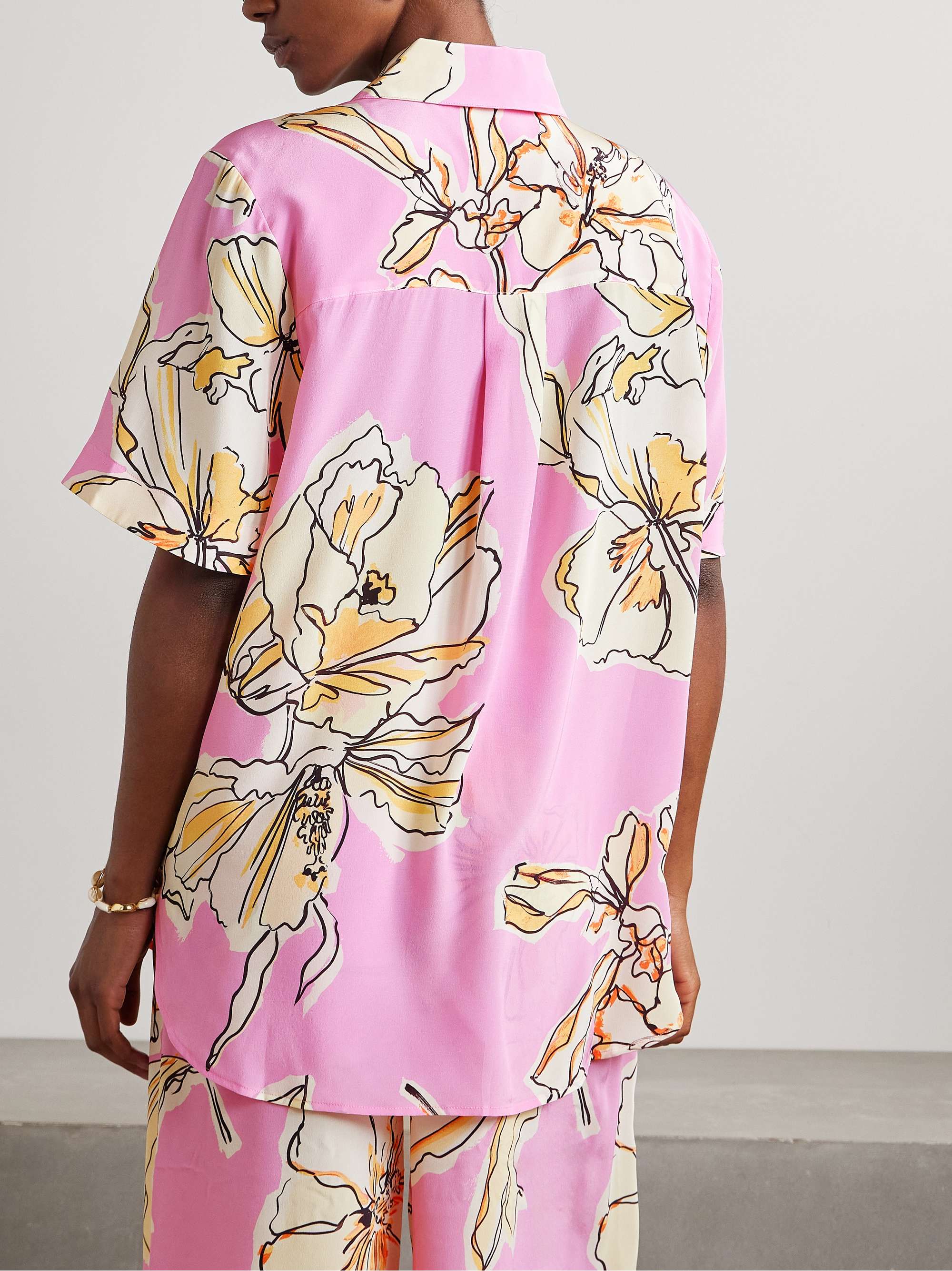 Mirella floral-print silk shirt view