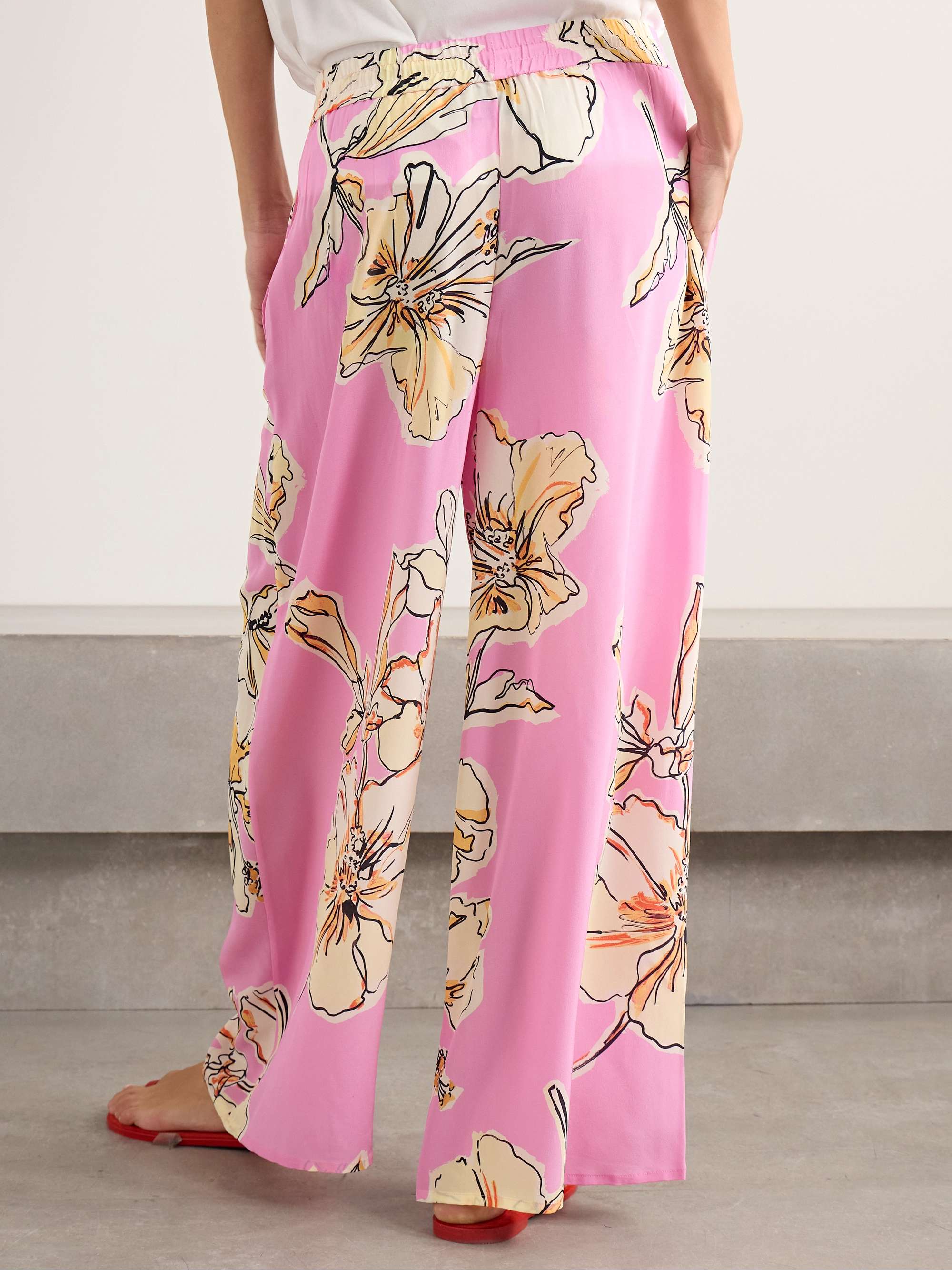 Mirella floral-print silk wide-leg pants view