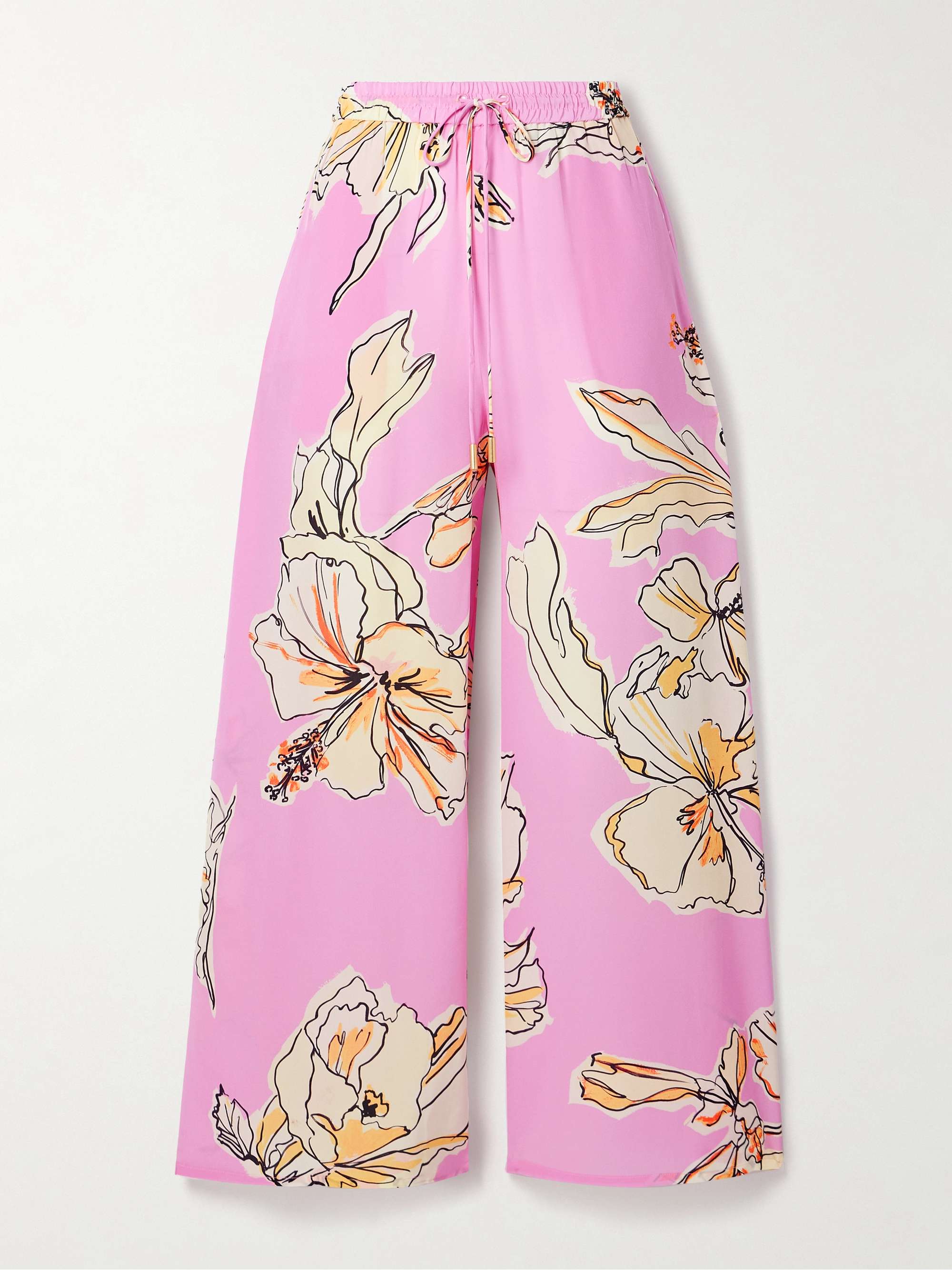 Mirella floral-print silk wide-leg pants view